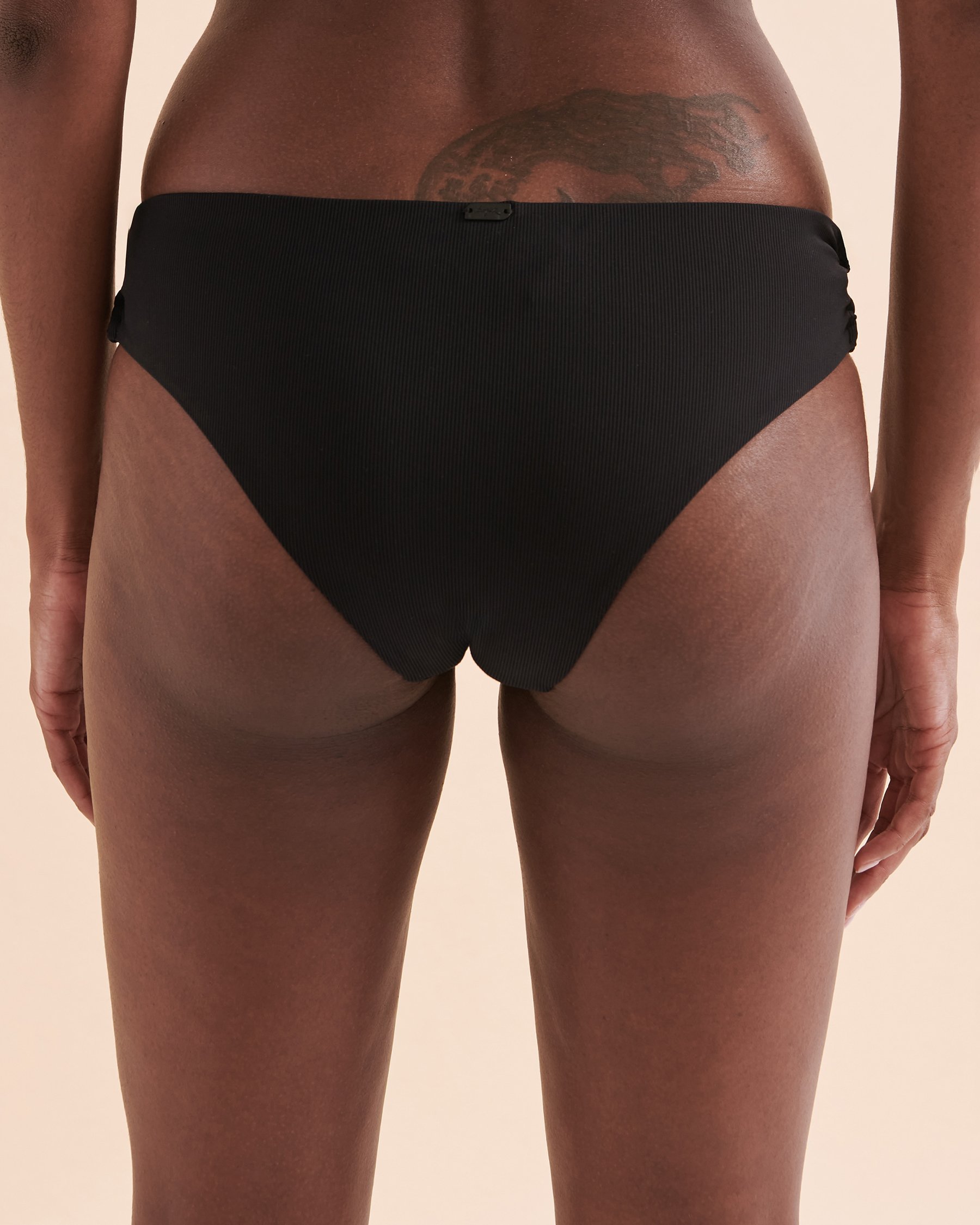 TROPIK Ribbed Cheeky Bikini Bottom Black 01300251 - View3