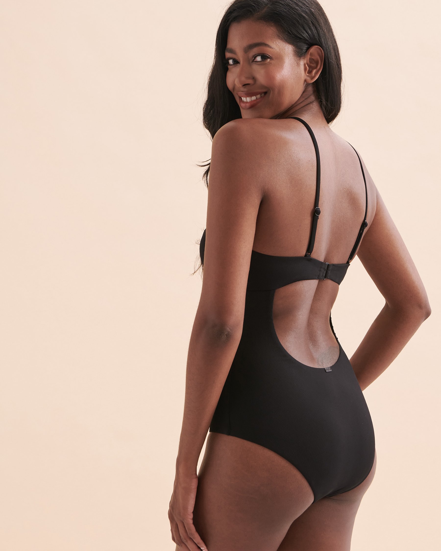 TROPIK Ribbed One-piece Swimsuit Black 01400040 - View5