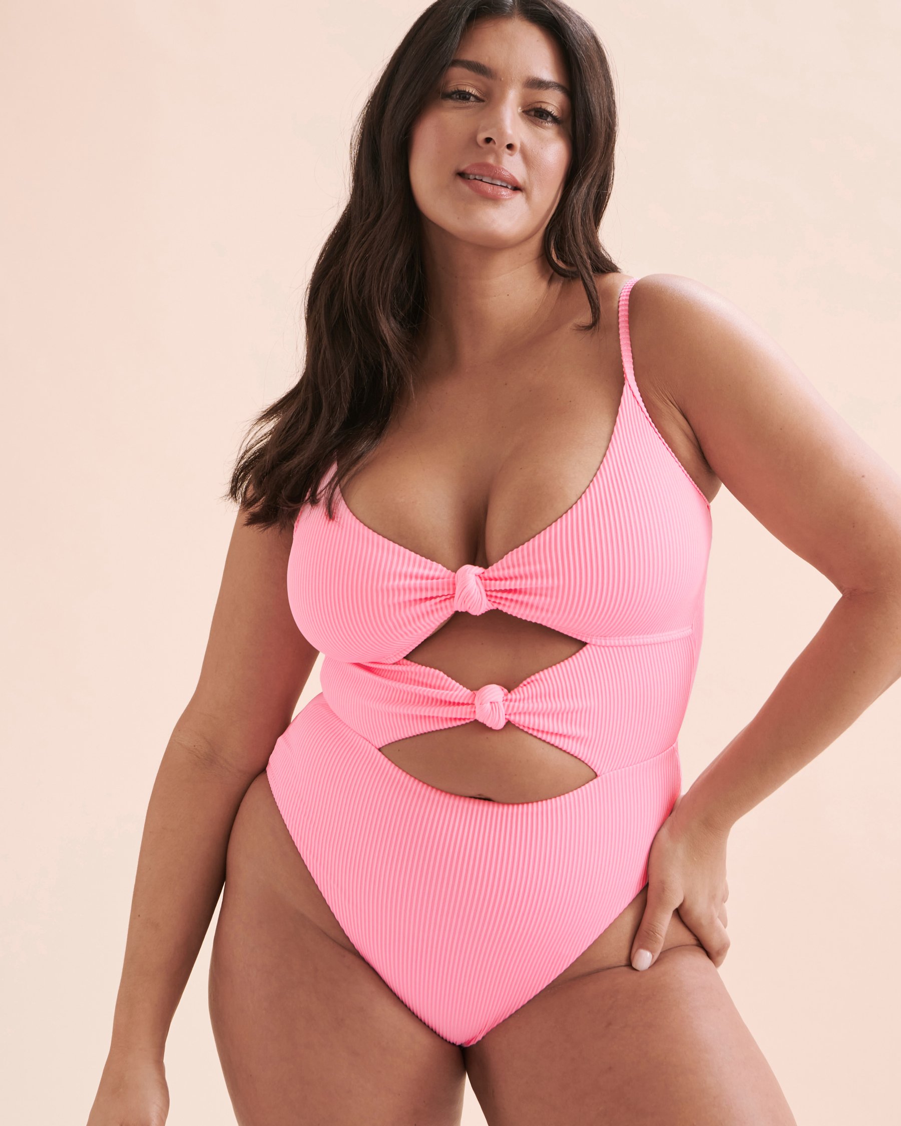 TROPIK Cotton Candy Ribbed One-piece Swimsuit Cotton candy 01400041 - View8
