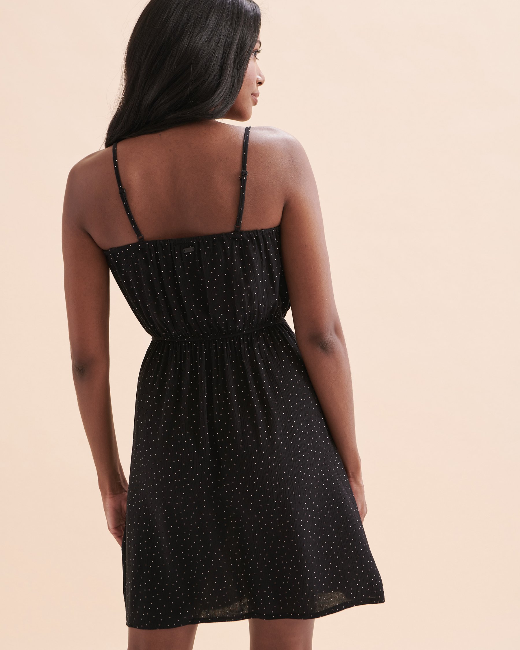 TROPIK Thin Straps Polka Dot Short Dress Little black dots 02300107 - View2