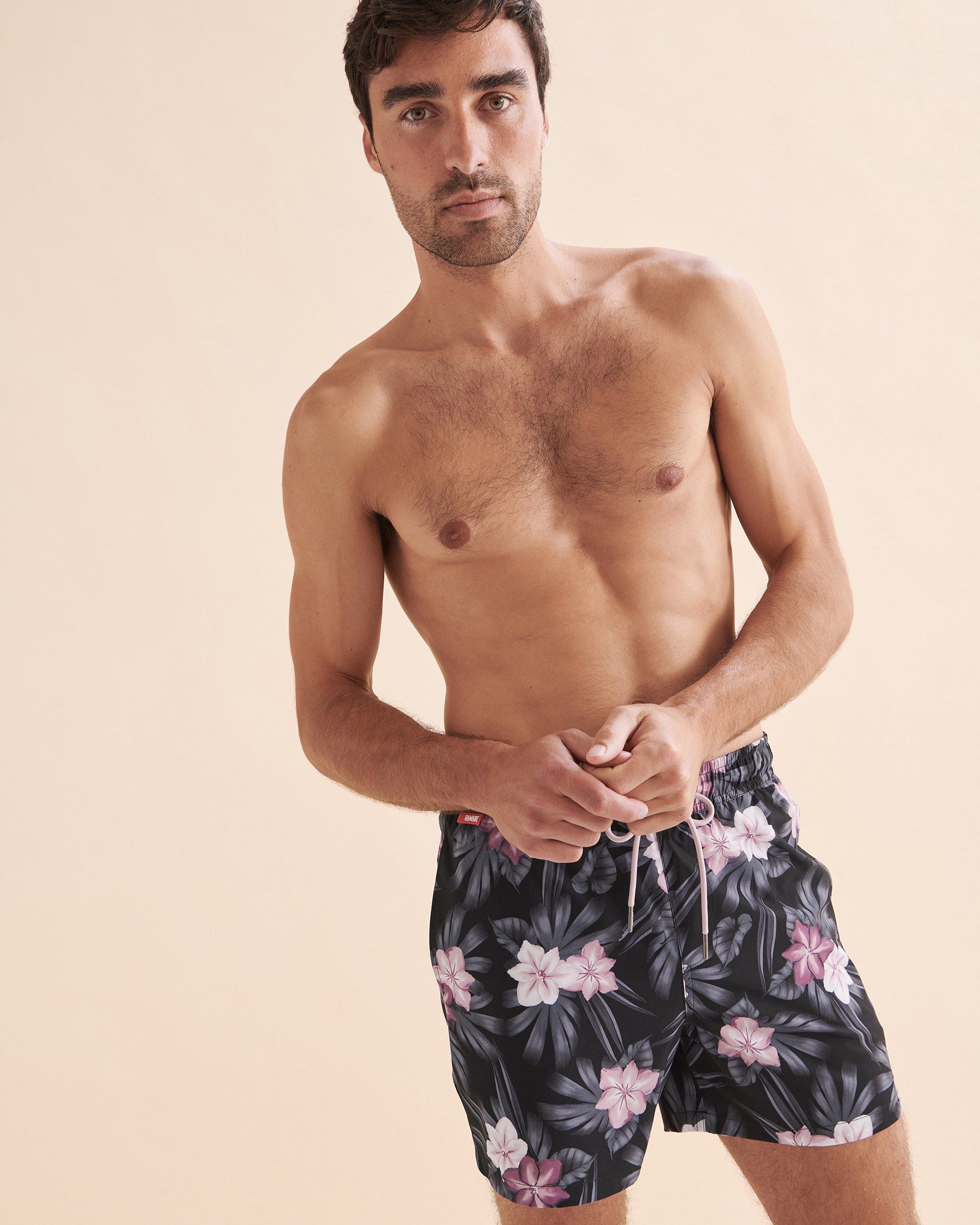 HAMABE Maillot volley Floral noir et lilas 03100021 - Voir4