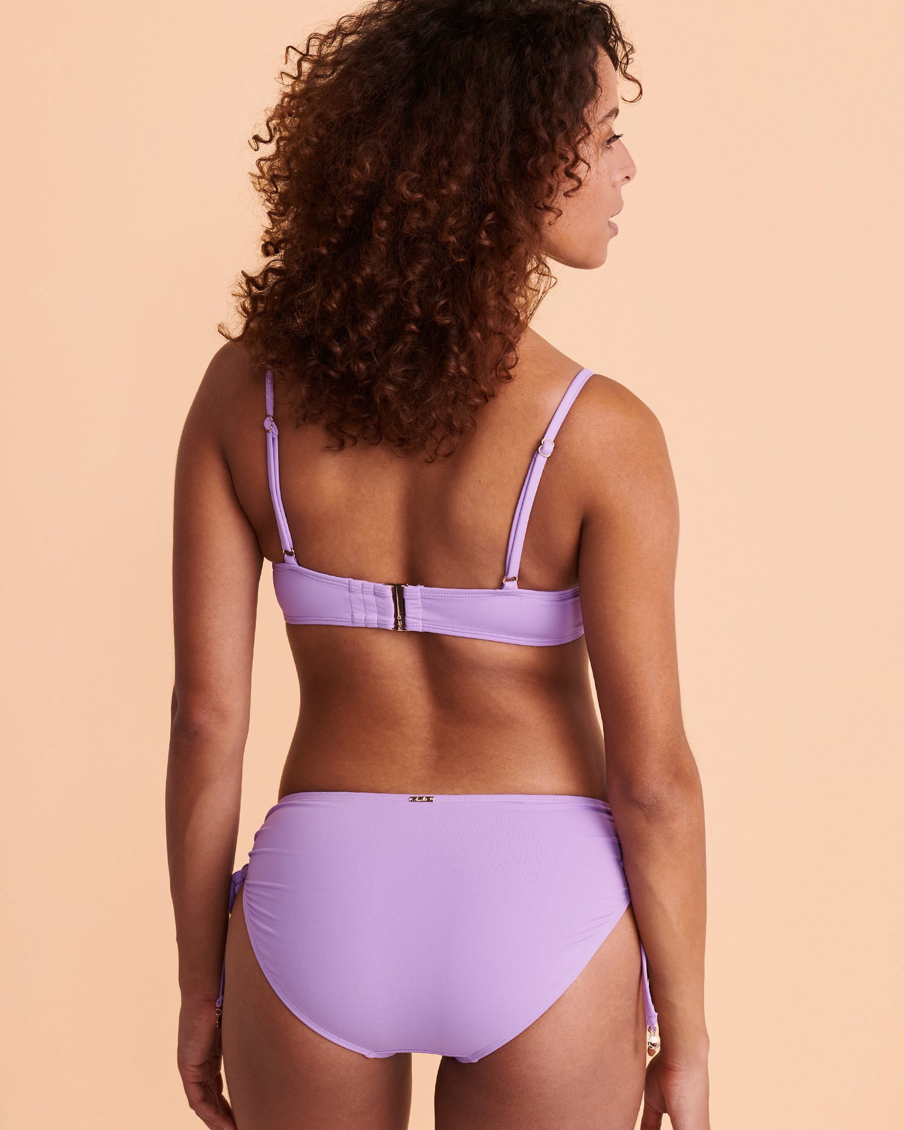 ANNE COLE LIVE IN COLOR Plunge Bikini Top Lavender 23MT11001 - View2