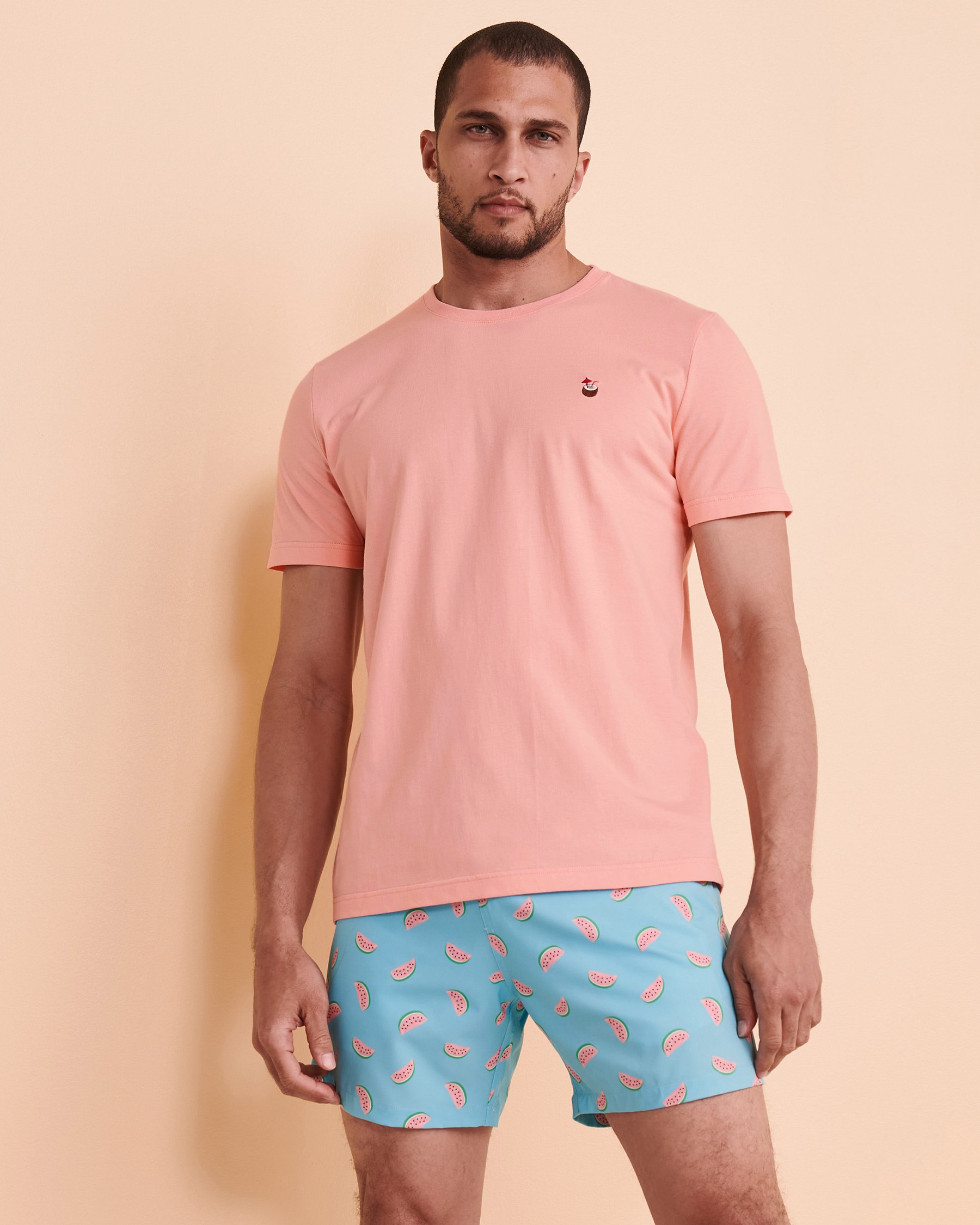 BERMIES Coconut Embroidered T-shirt Light pink COCONUT - View4