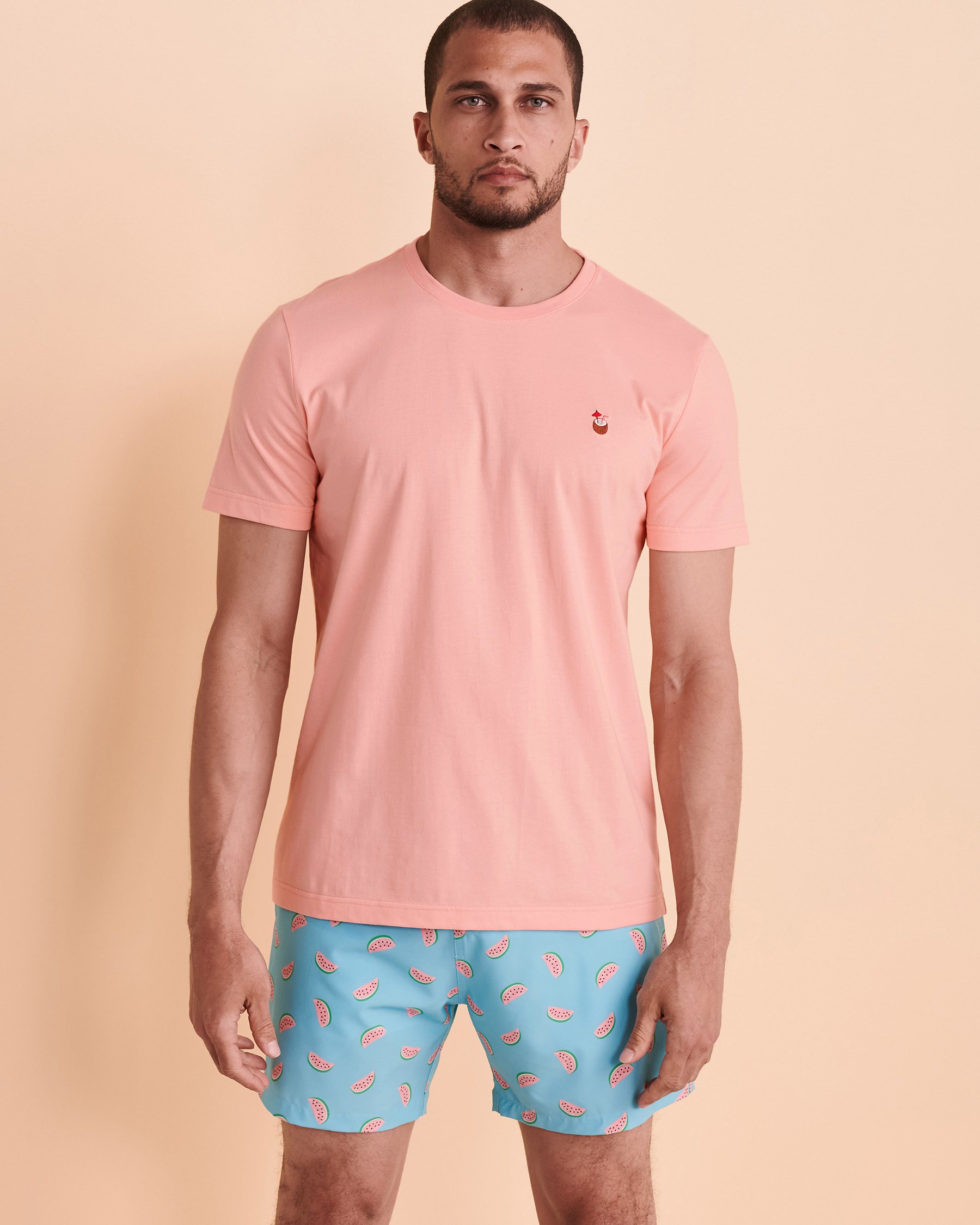 BERMIES Coconut Embroidered T-shirt Light pink COCONUT - View5