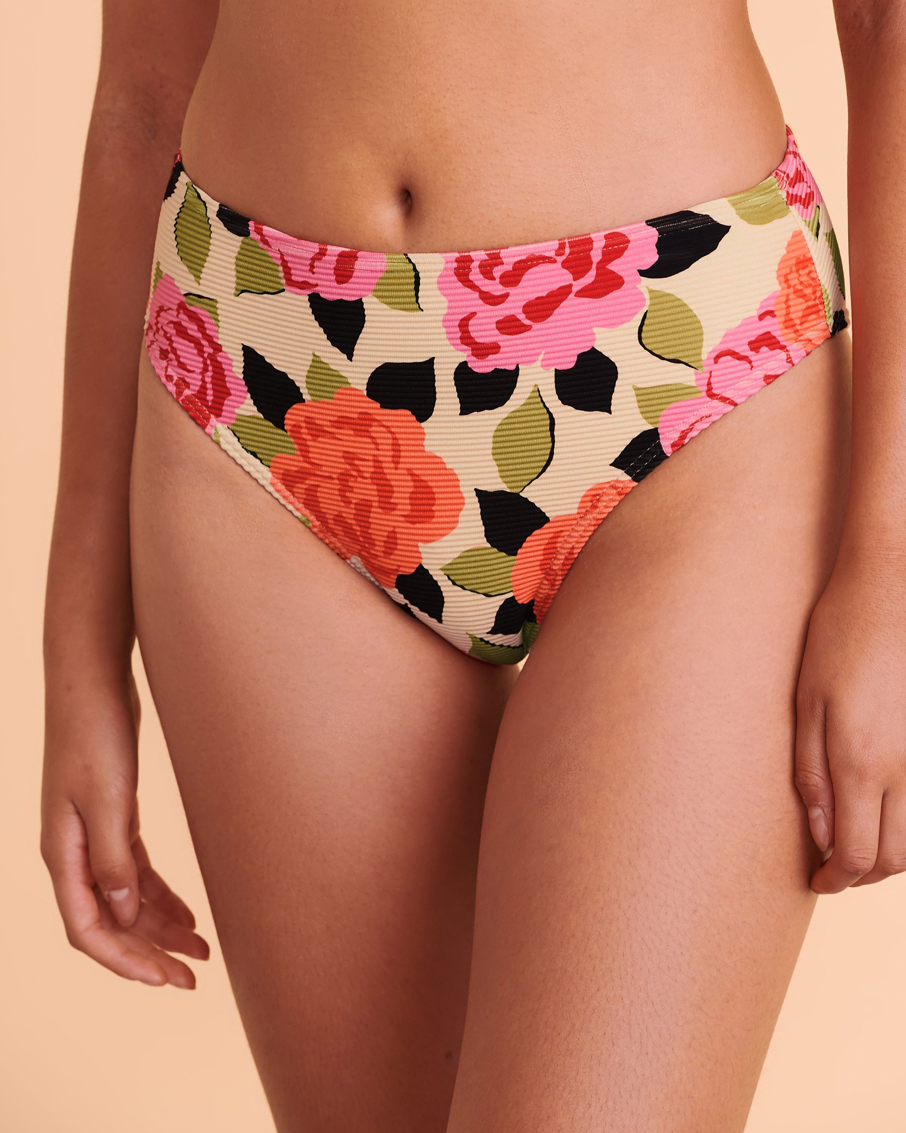BILLABONG MAGIC GARDEN Maui High Leg Bikini Bottom Big flowers ABJX400684 - View1
