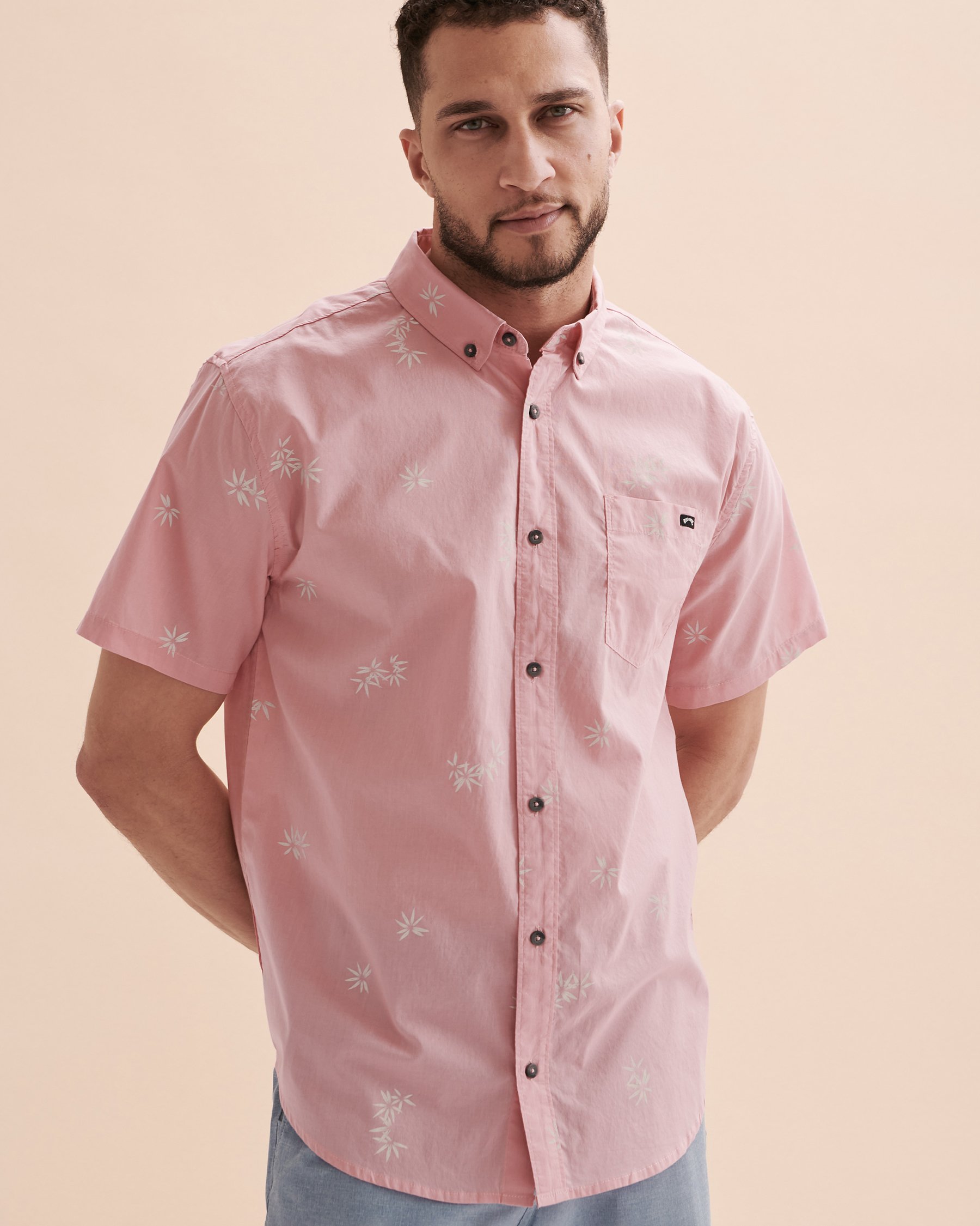 BILLABONG SUNDAYS MINI Short Sleeve Button-down Shirt Pink ABYWT00203 - View1