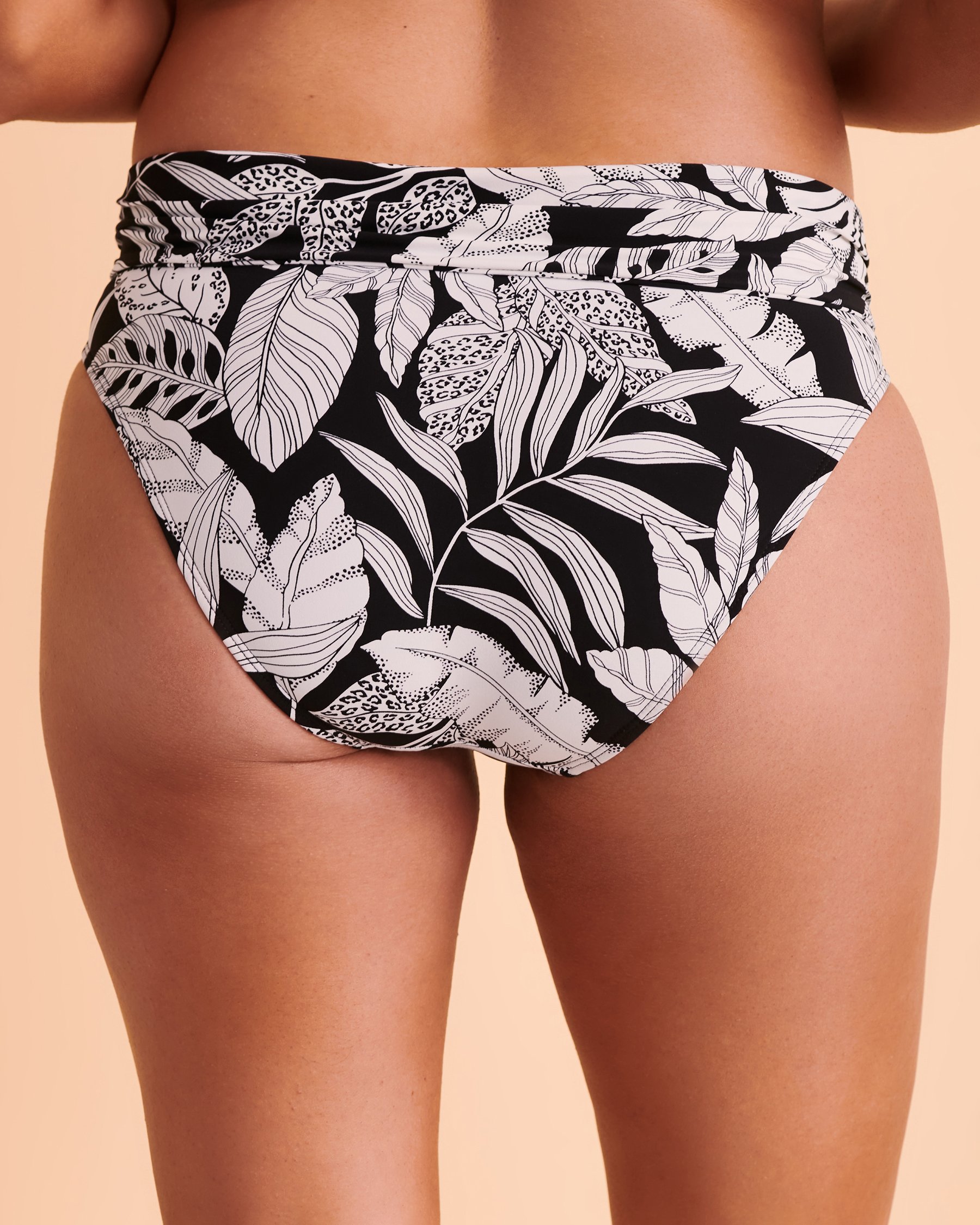 CHRISTINA DEEP JUNGLE Foldable Waistband Bikini Bottom Black and white 30DJ4043 - View2
