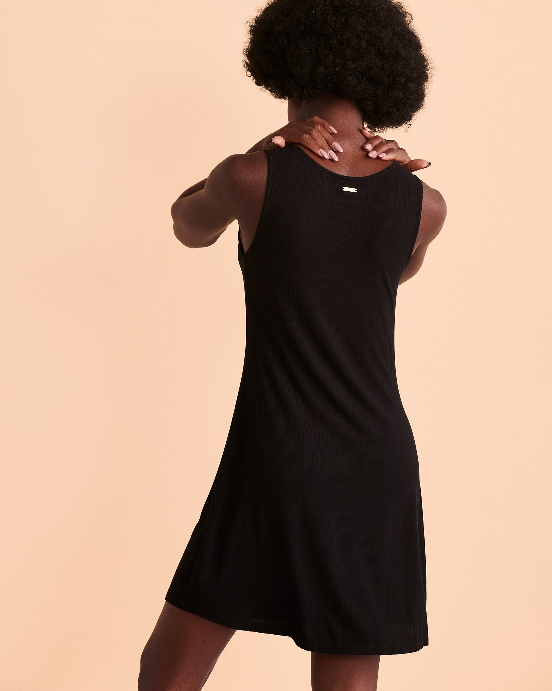 BODY GLOVE CORA Ribbed Short Dress Black 39538623 - View2