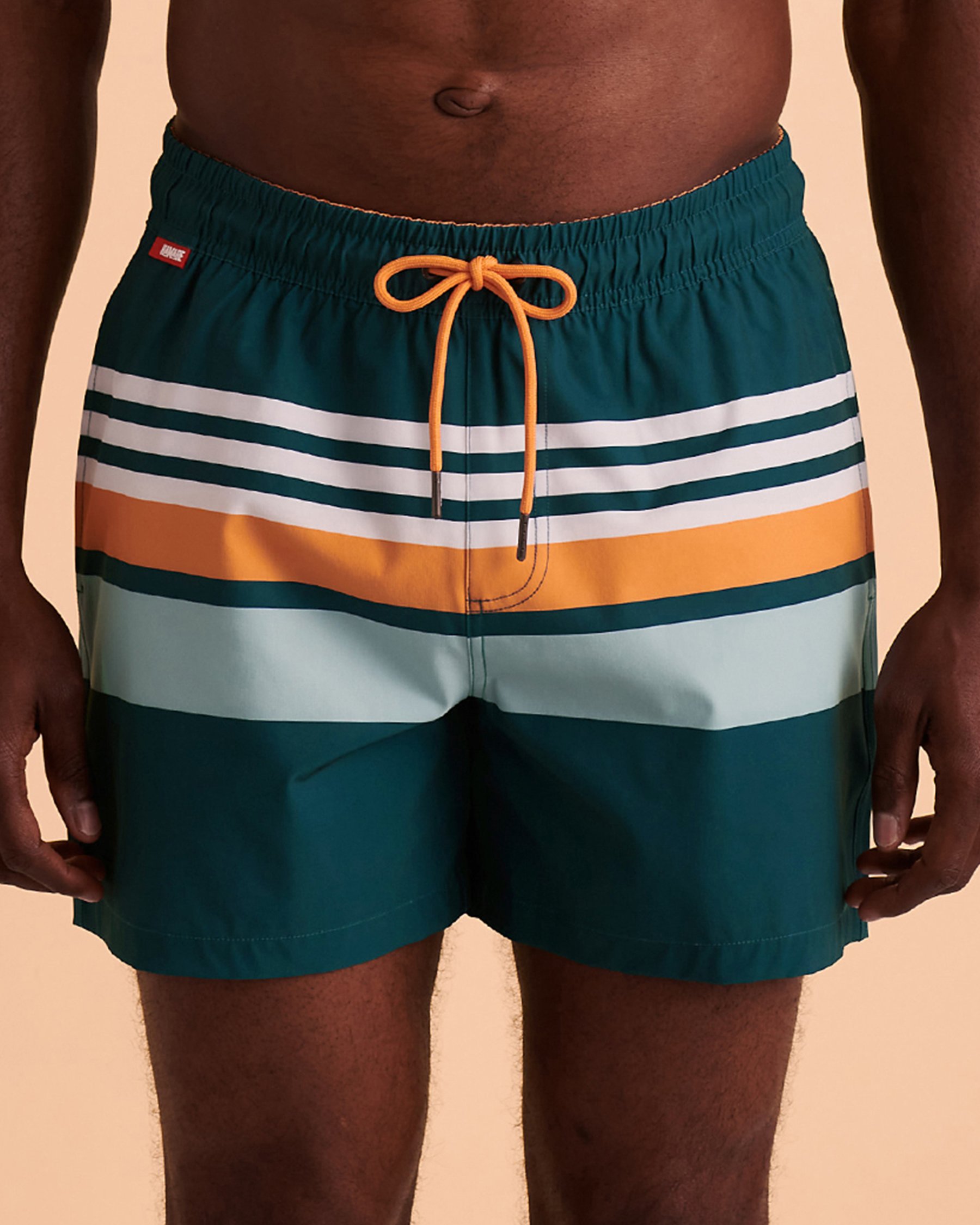 HAMABE Volley Swimsuit with Mesh Lining Horizontal stripes 03100009 - View1