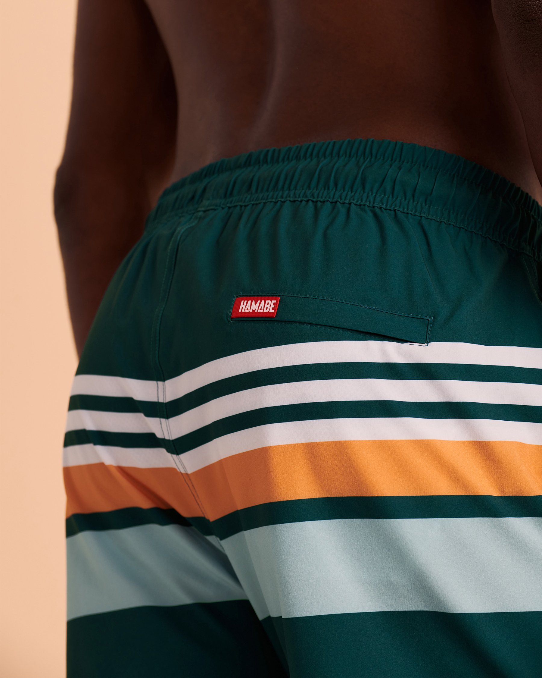 HAMABE Volley Swimsuit with Mesh Lining Horizontal stripes 03100009 - View2