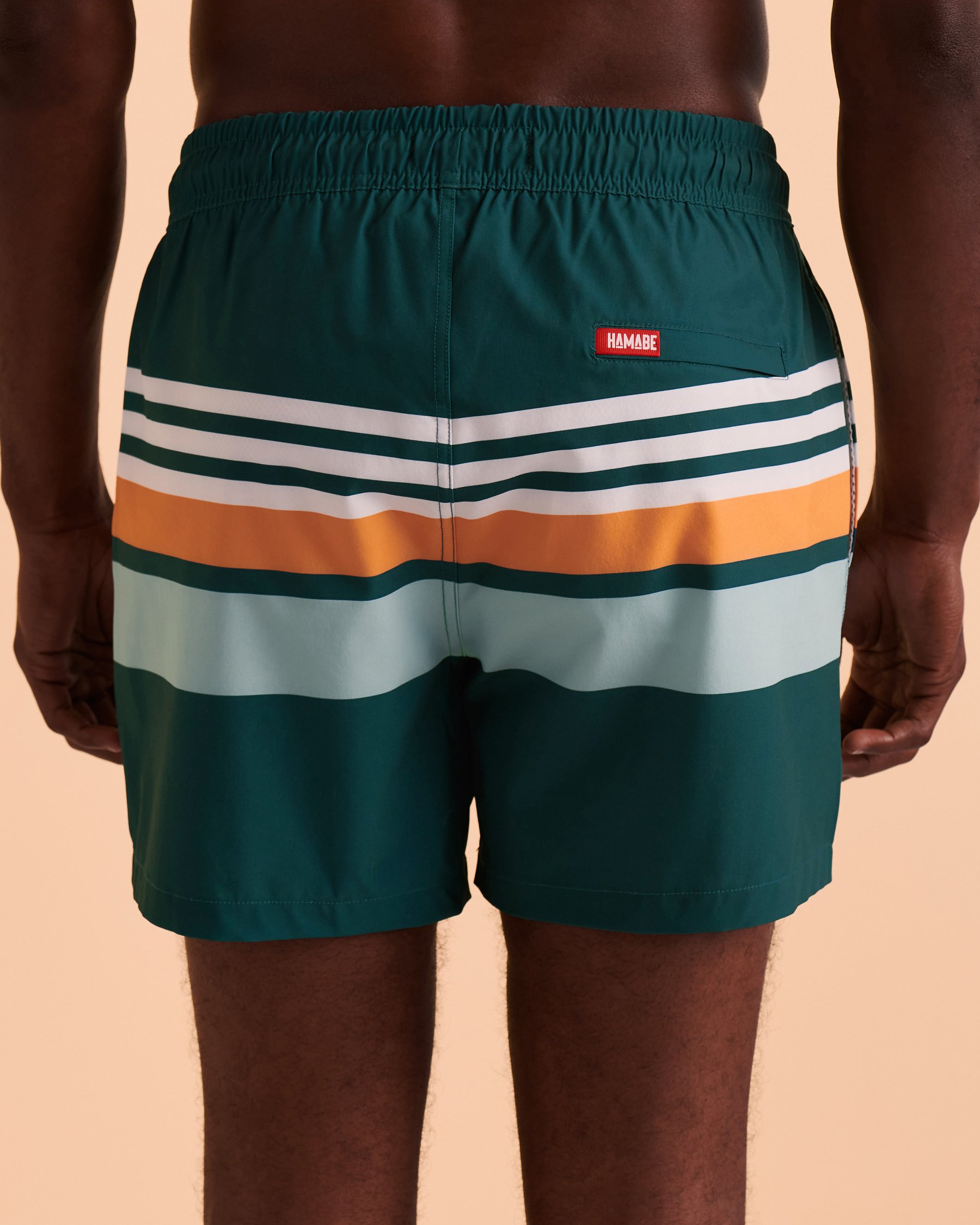 HAMABE Volley Swimsuit with Mesh Lining Horizontal stripes 03100009 - View3