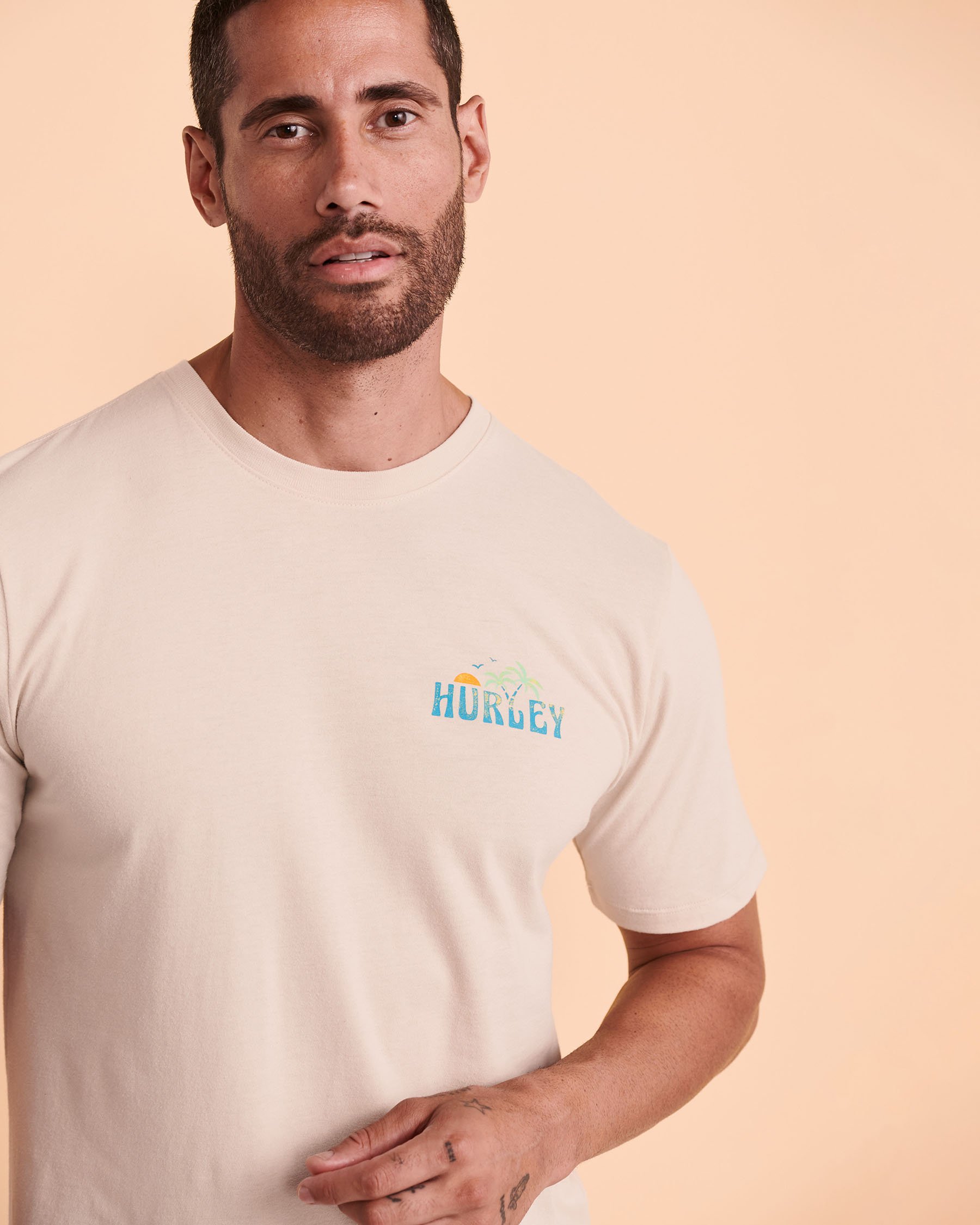 HURLEY EVERYDAY DOUBLE PALM T-shirt Off white MTS0034010 - View3