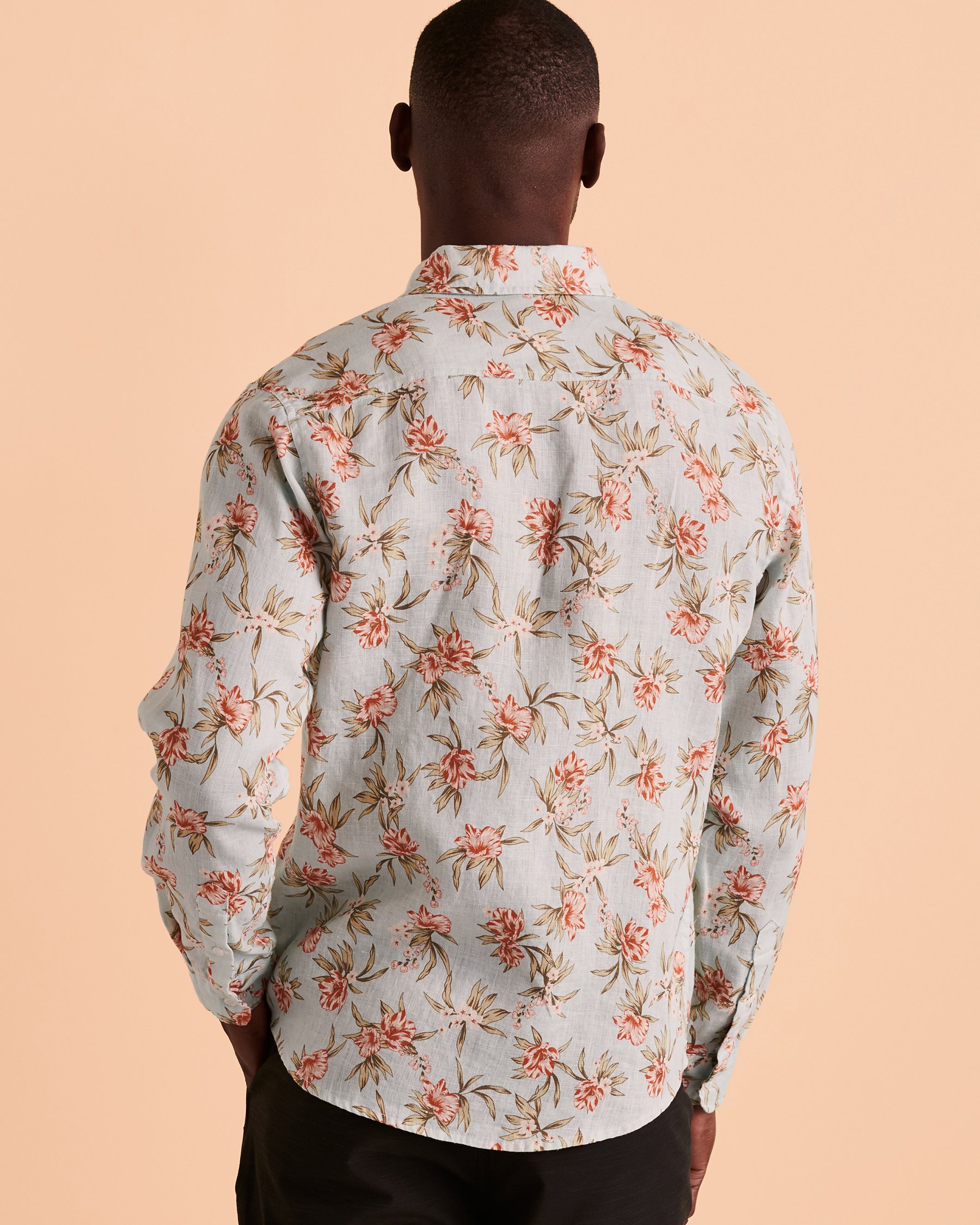 ISLANDHAZE Linen Button-down Shirt Floral NB123705 - View2