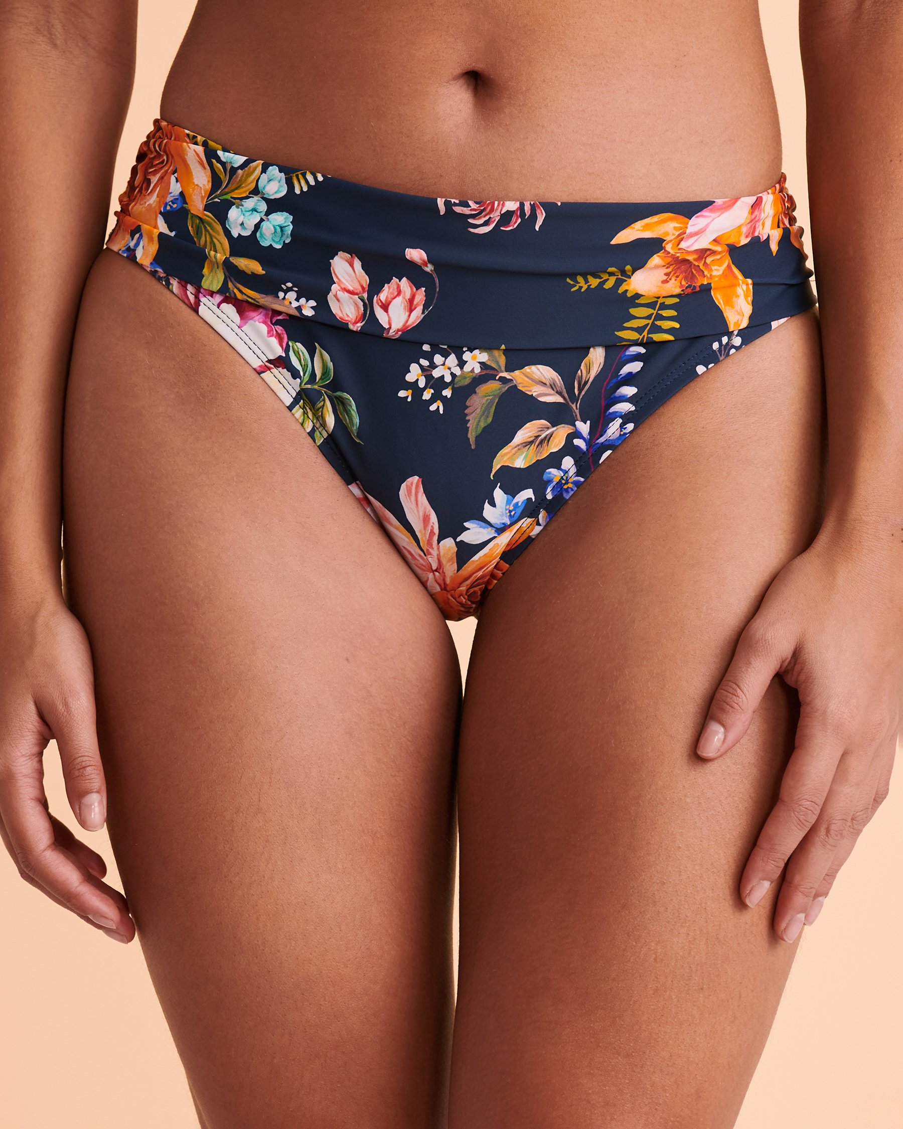 JANTZEN FLORAL ENCHANTMENT Folded Waistband Bikini Bottom Floral JZ23033H - View1
