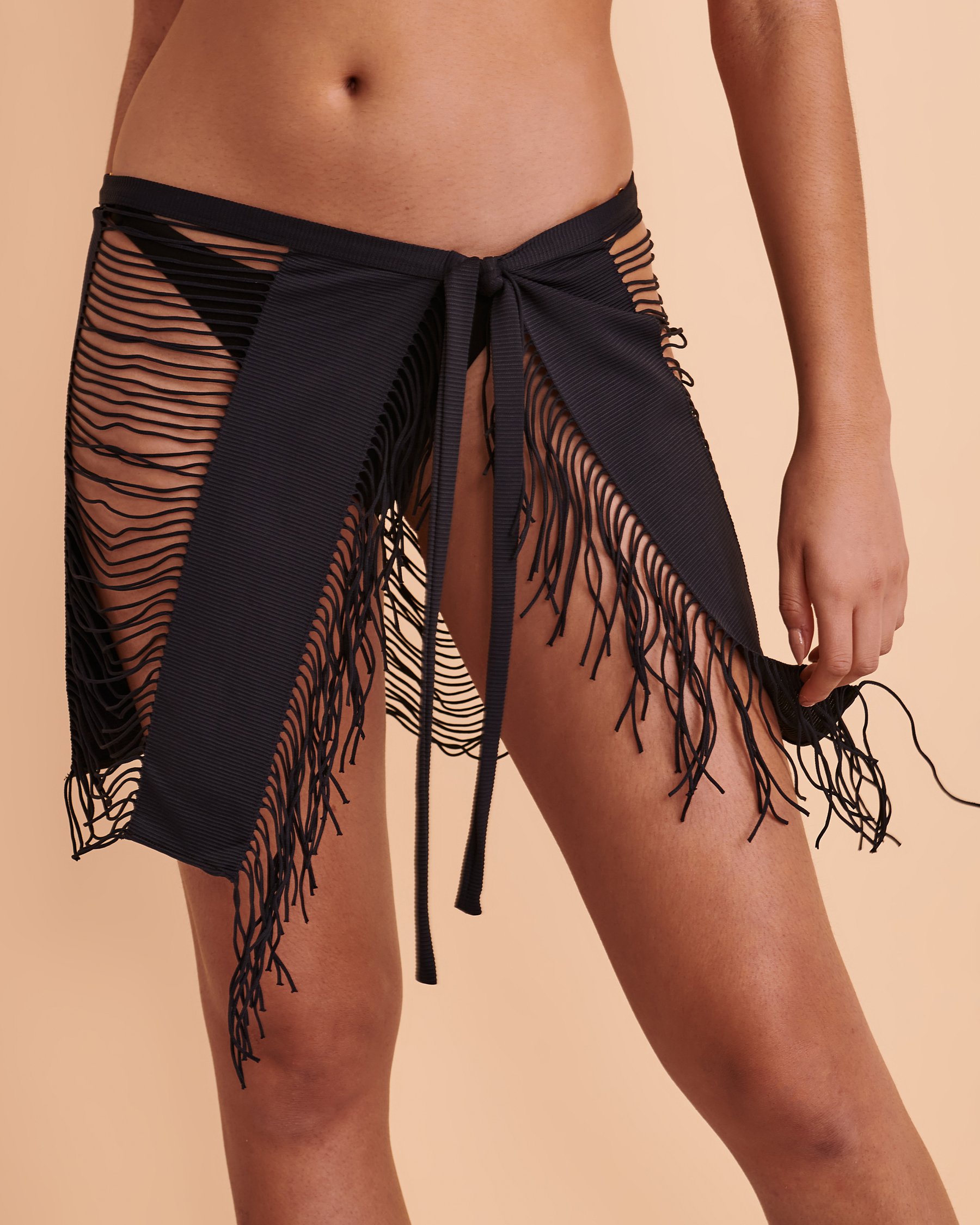 PQ Swim MONIQUE Fringe Pareo Midnight black MID-1239S - View3