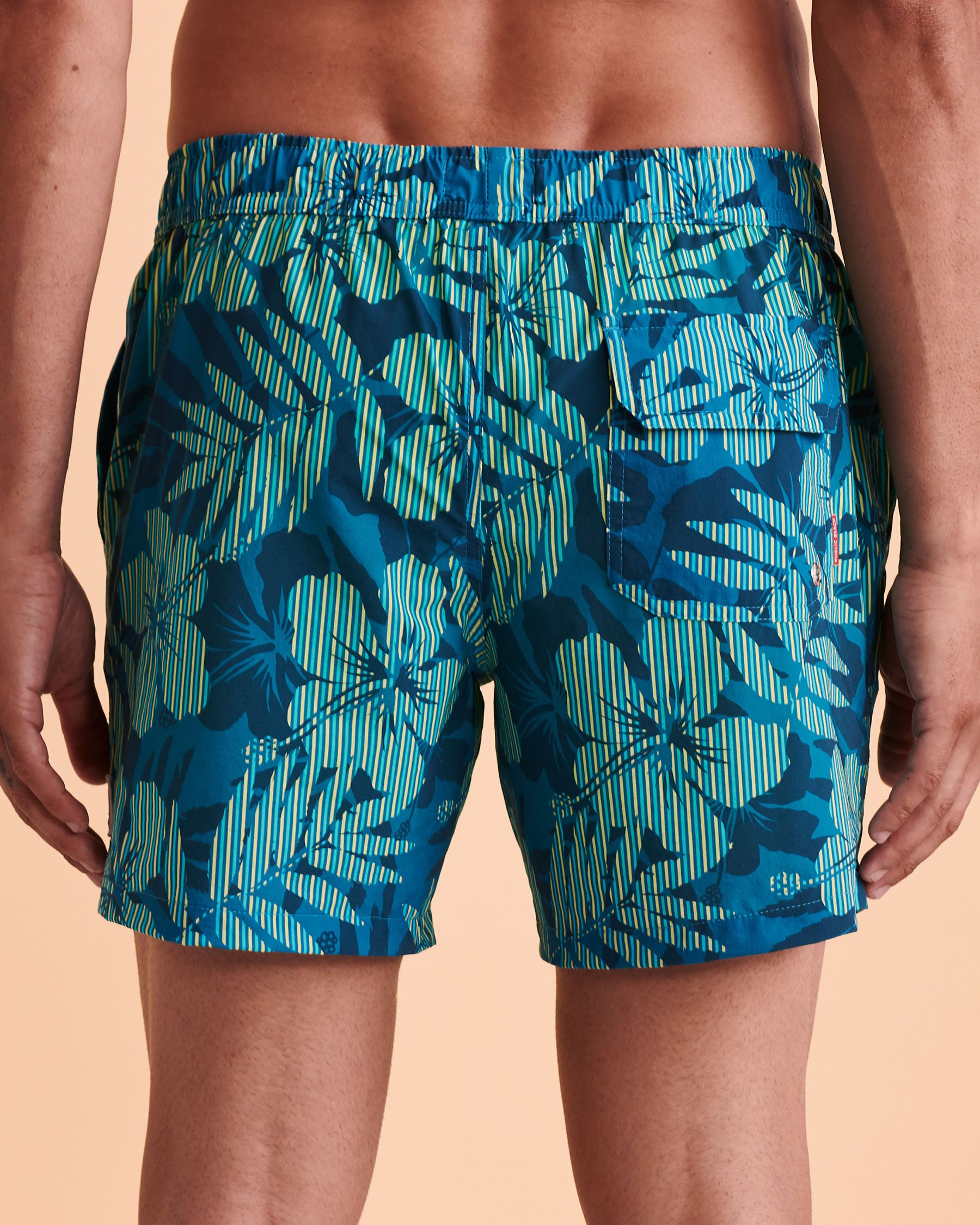 PUBLIC BEACH Tropical Stripes Volley Swimsuit Floral PB5604BIK - View4