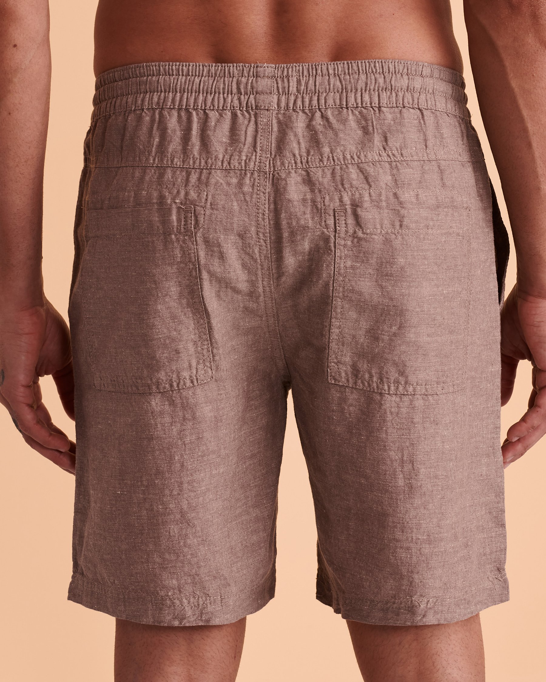 PUBLIC BEACH Linen Bermuda Shorts Charcoal PB5804BIK - View2