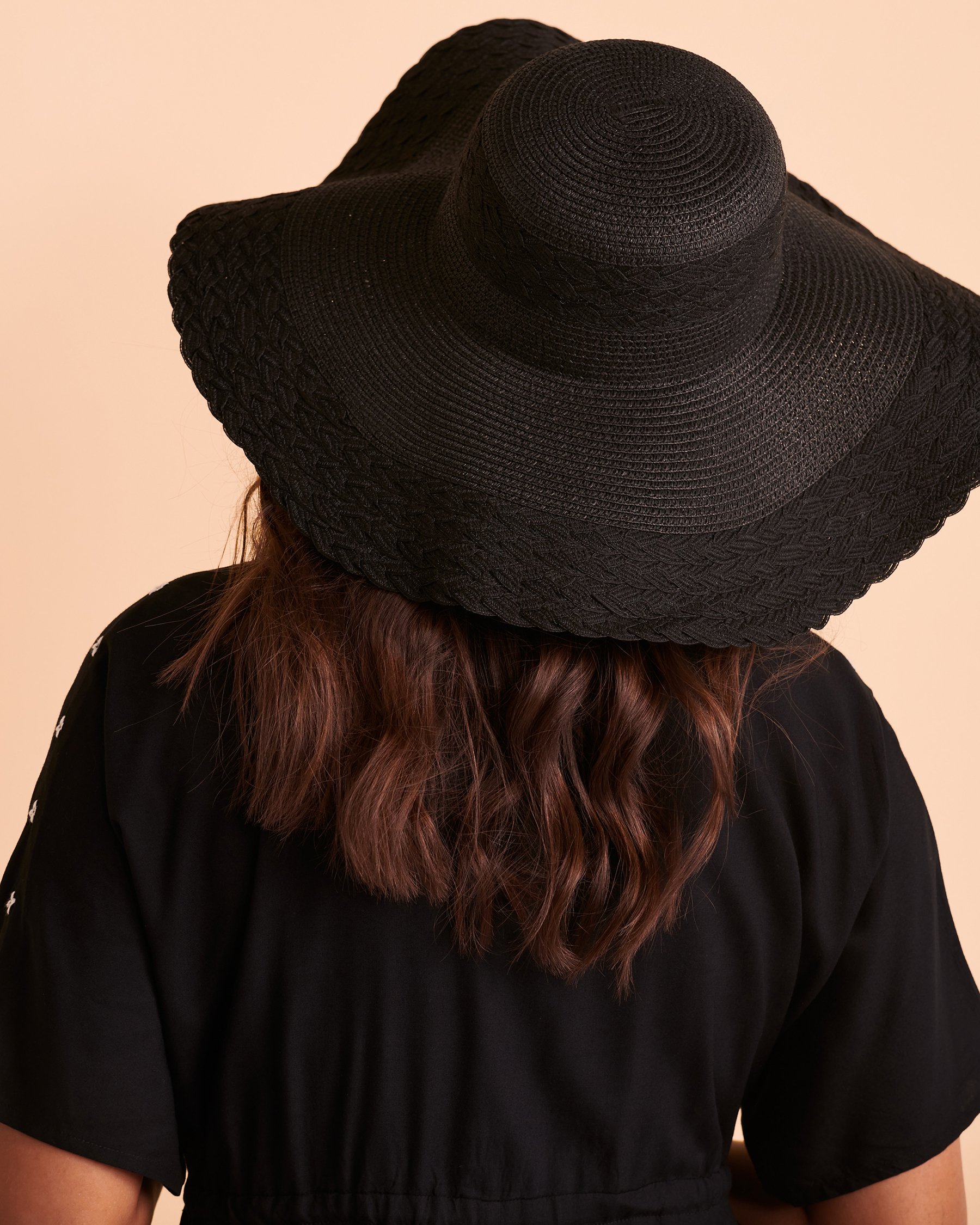 SARAJANE Chapeau large tissé Noir 23SJ2011 - Voir2