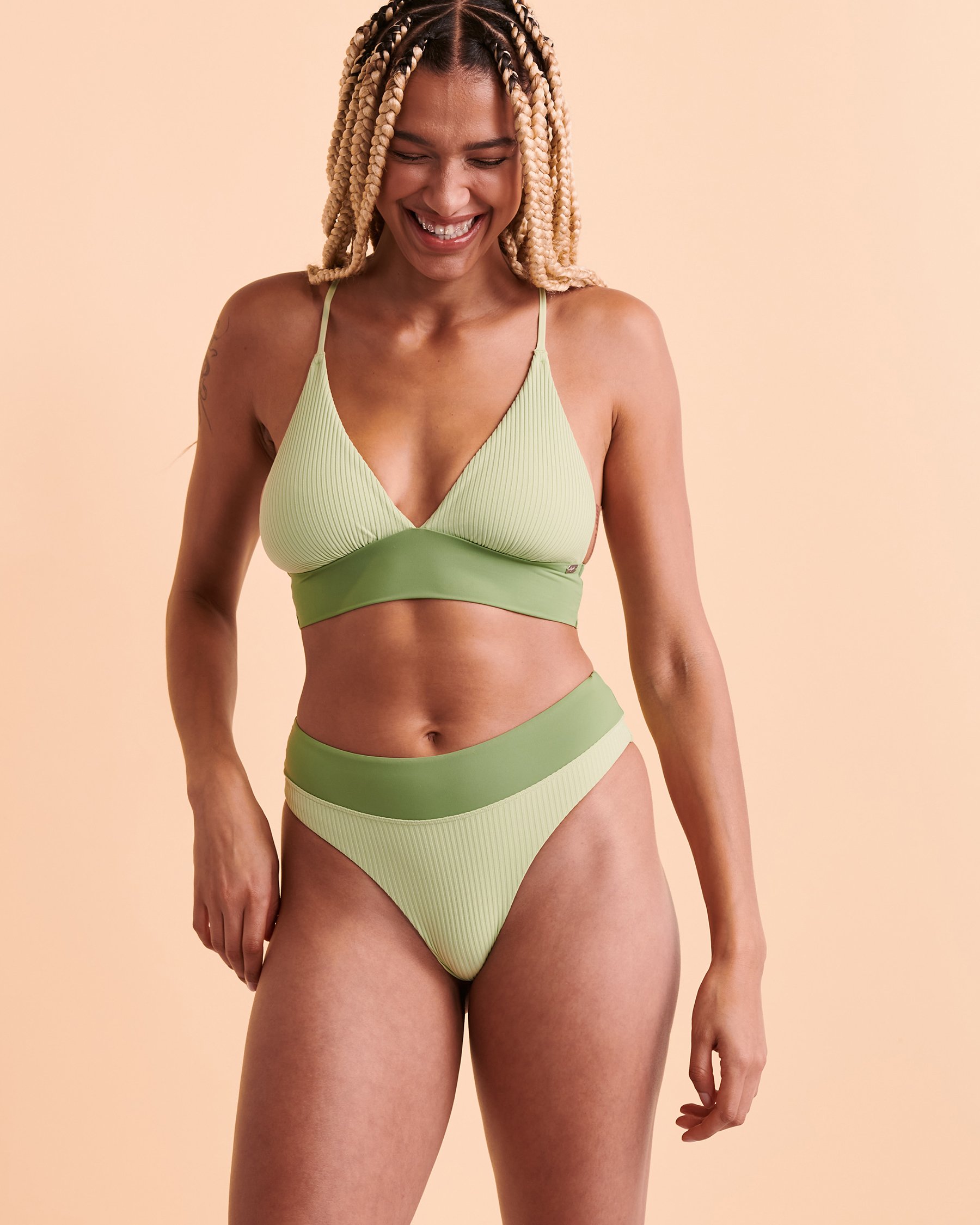 TROPIK GIADA Triangle Bikini Top Green 01100155 - View4