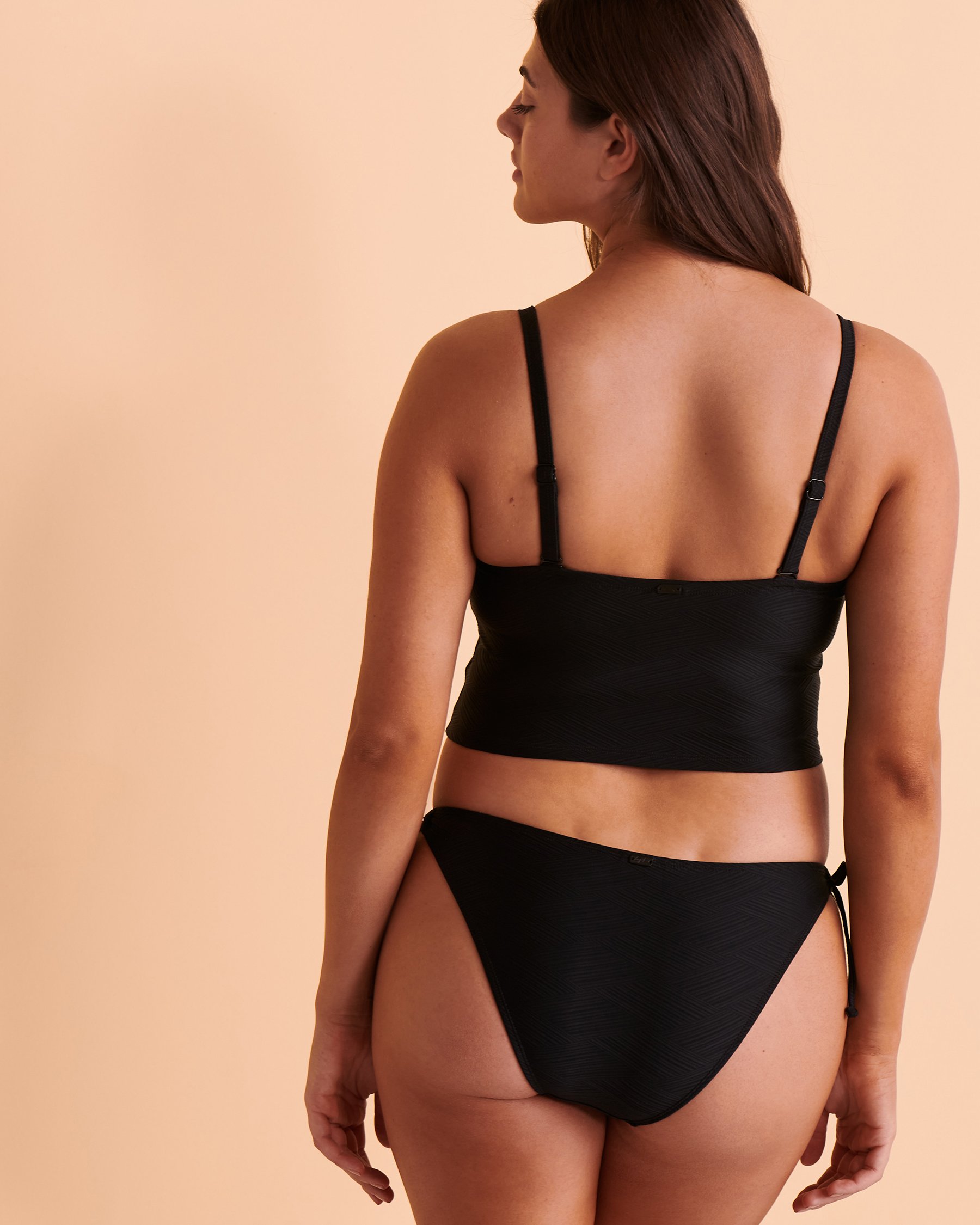 TROPIK TEXTURED D Cup Tankini Top Black 01100158 - View2