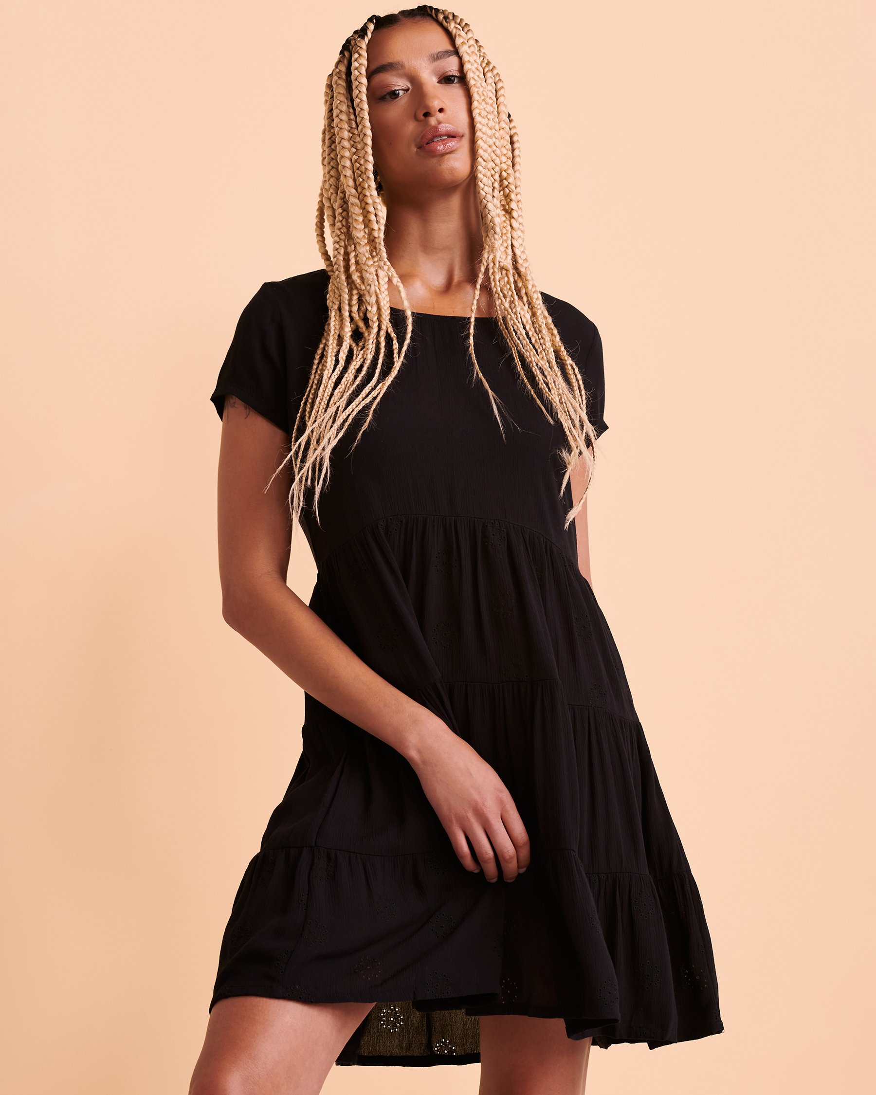 TROPIK Layered T-shirt Dress Black 02300077 - View1