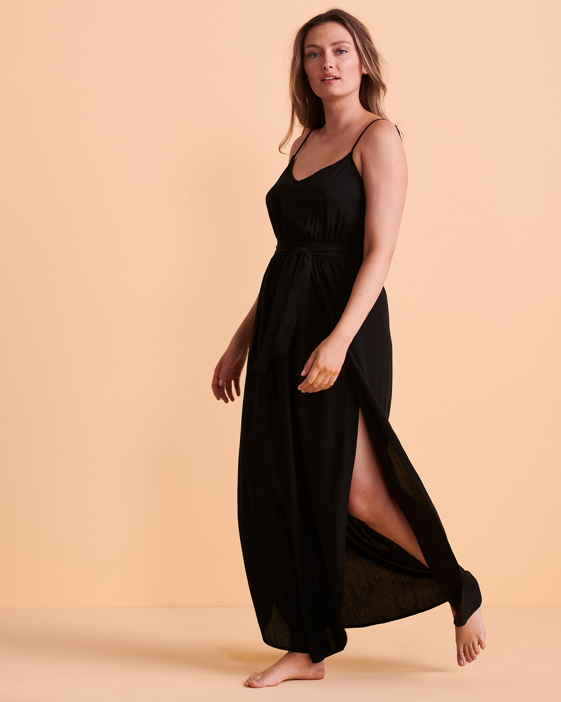 TROPIK Thin Straps Maxi Dress Black 02300078 - View1