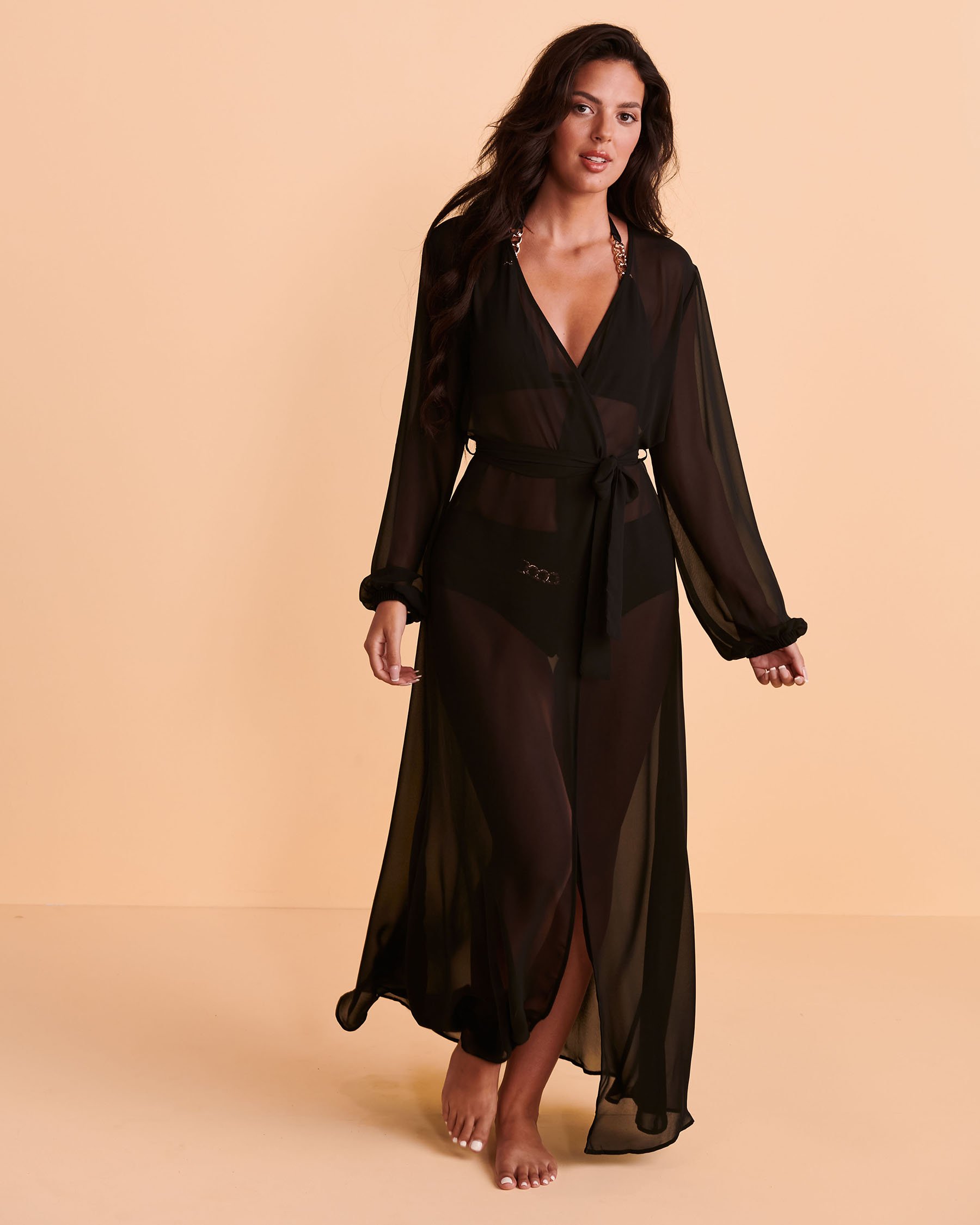 SANTEMARE Wrap Dress Black 02300026 - View4