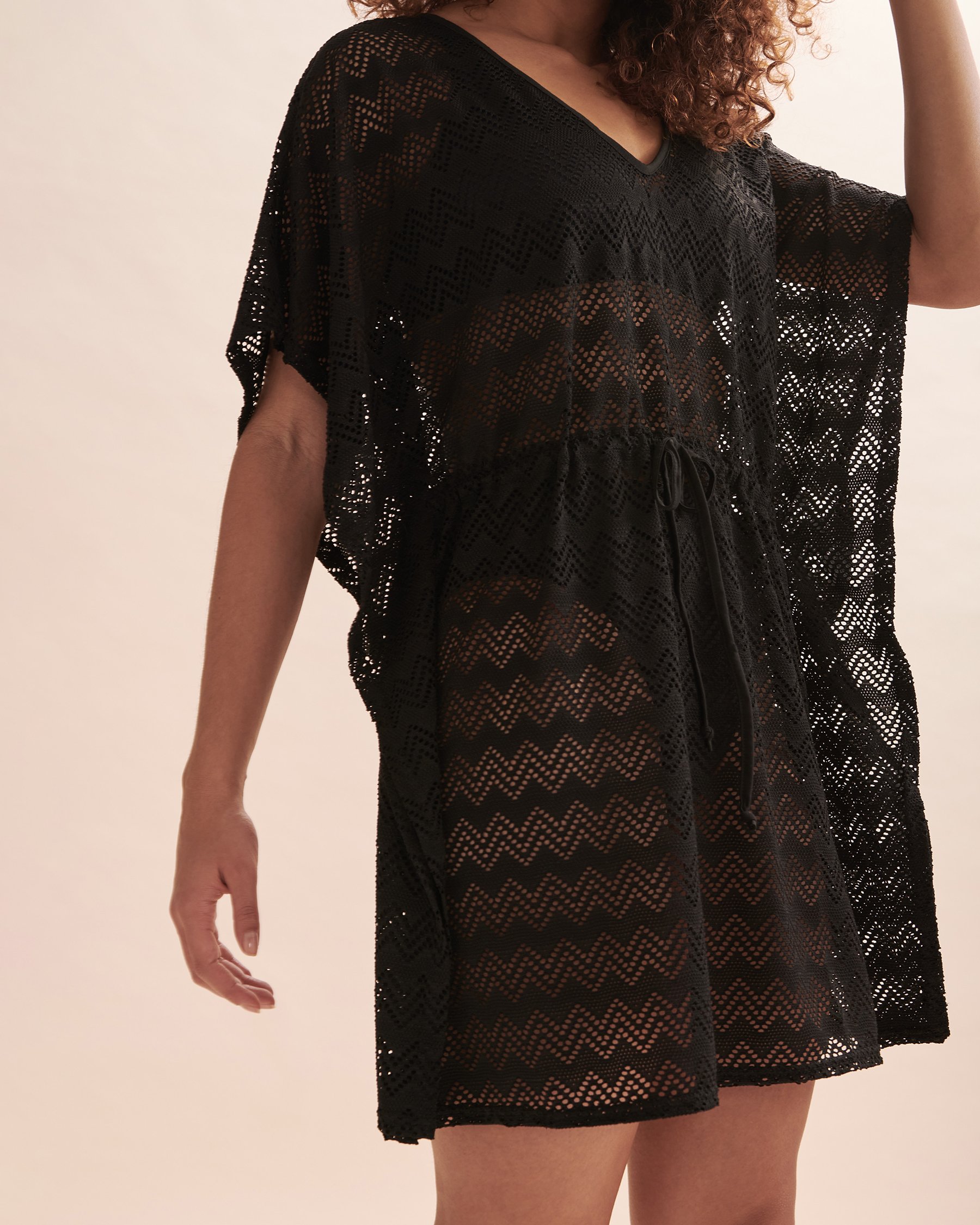 COVER ME Caftan crochet Noir S28301L - Voir3