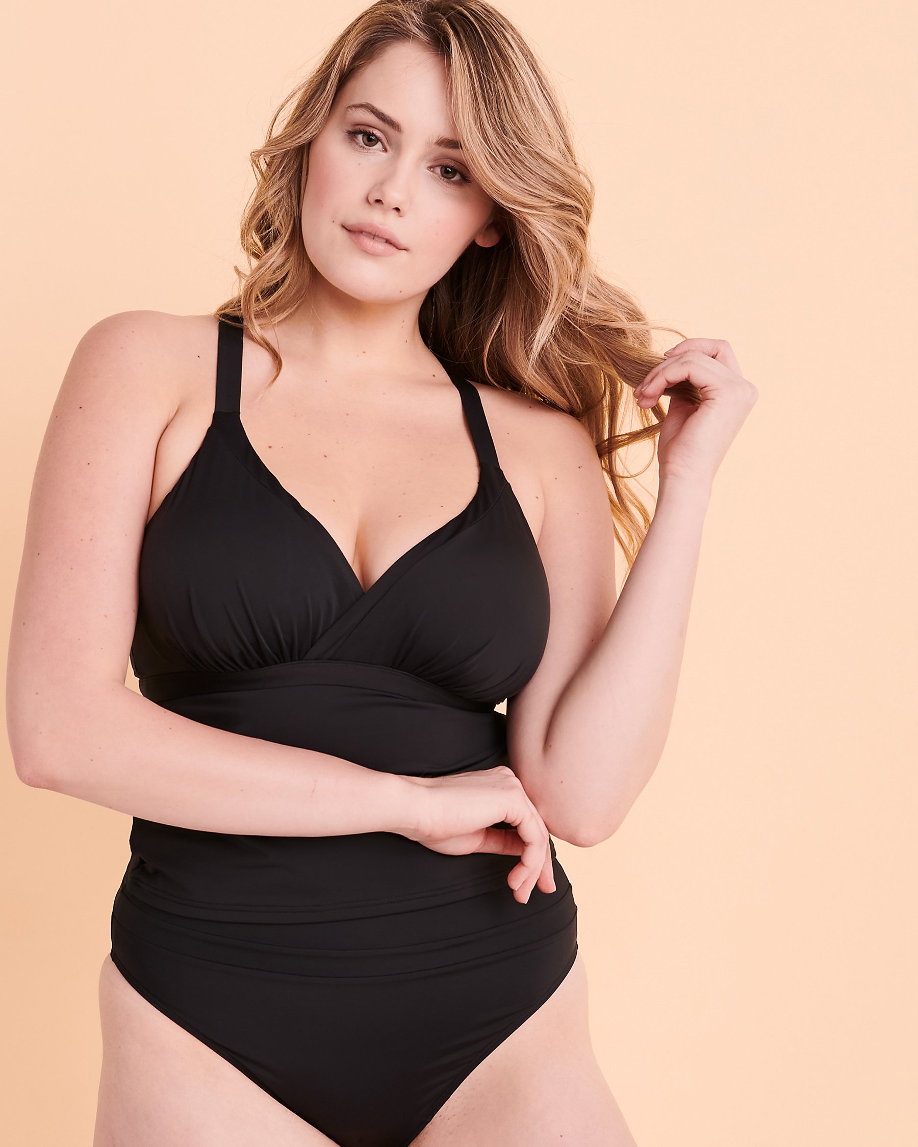 EAU DE SEA OCEAN BLUES D Cup Cross Back Tankini Top Black 01200043 - View1
