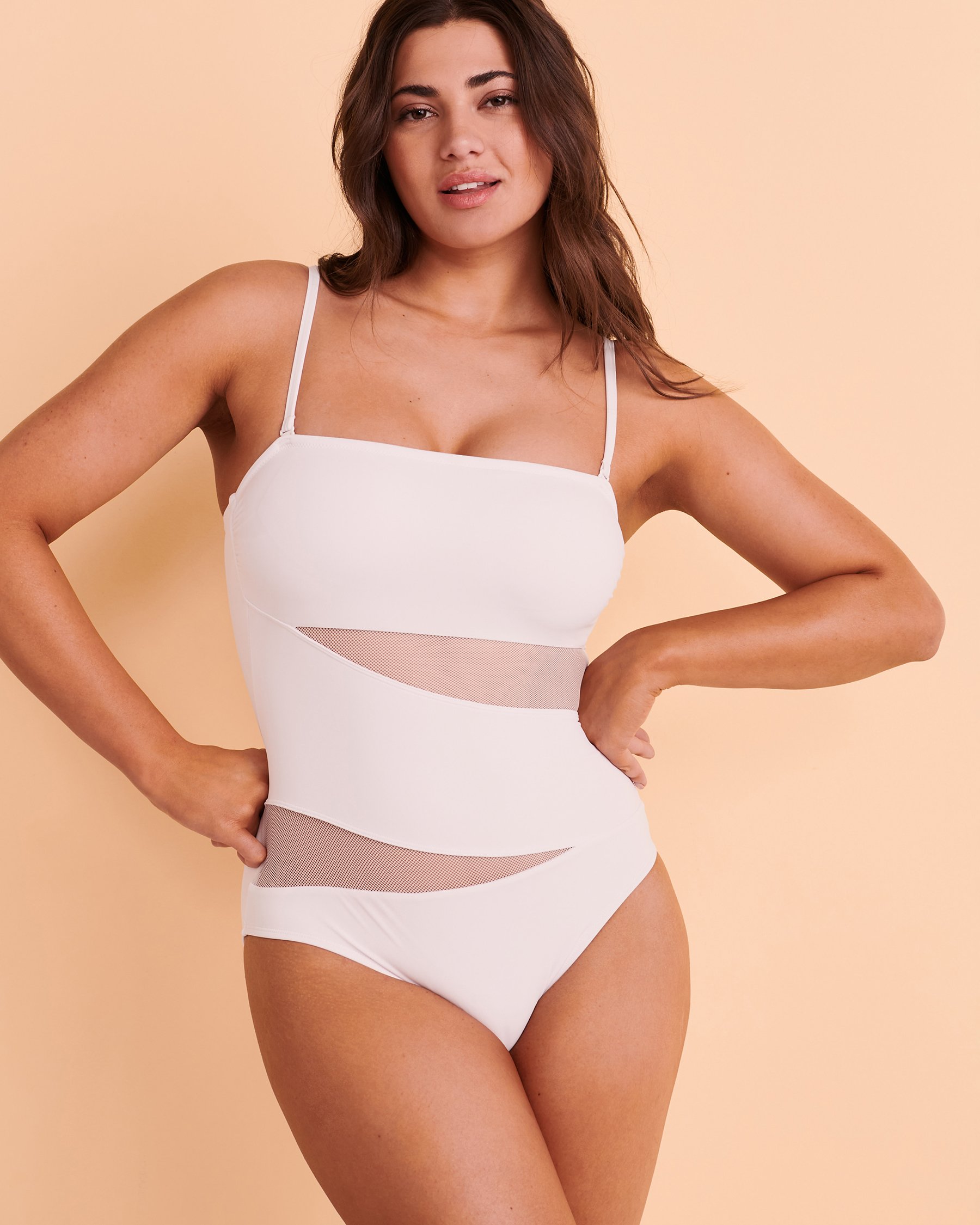 TURQUOISE COUTURE Maillot une-pièce bandeau SOLID Blanc 01400025 - View2
