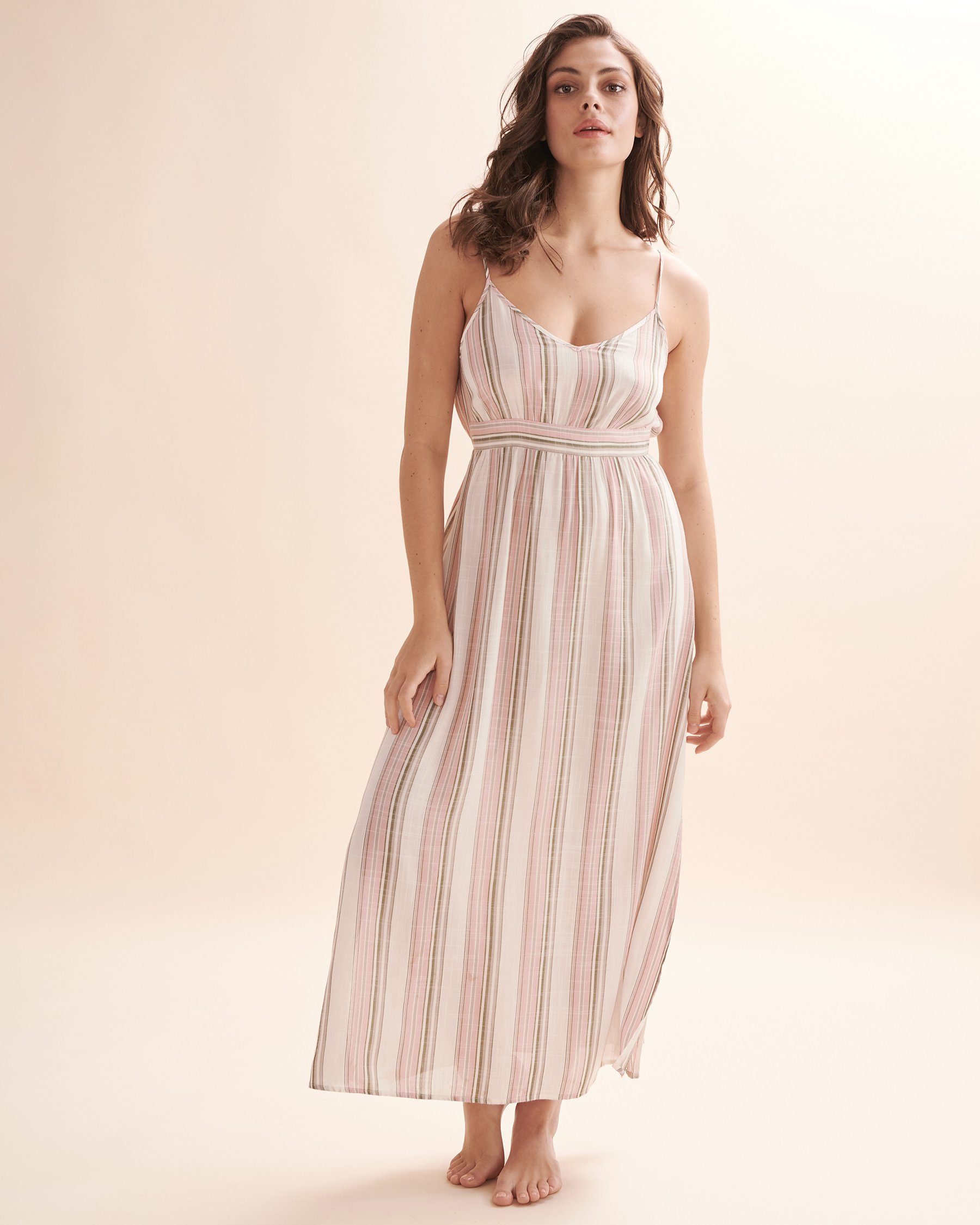 TURQUOISE COUTURE Thin Strap Maxi Dress Stripes 02300081 - View3