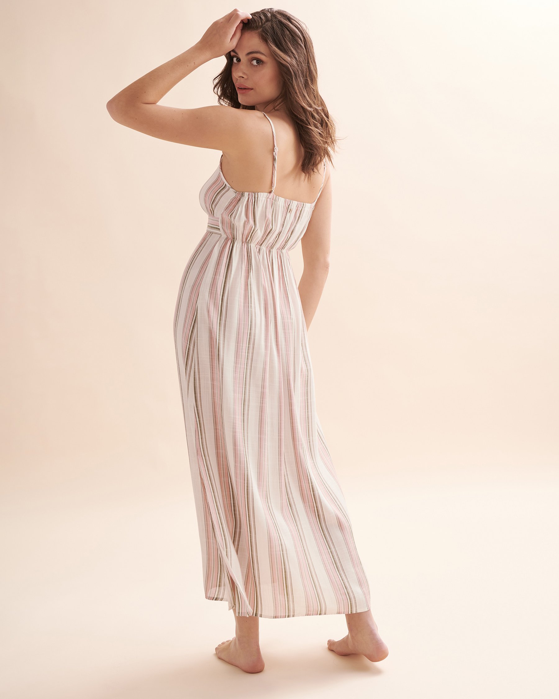 TURQUOISE COUTURE Thin Strap Maxi Dress Stripes 02300081 - View5