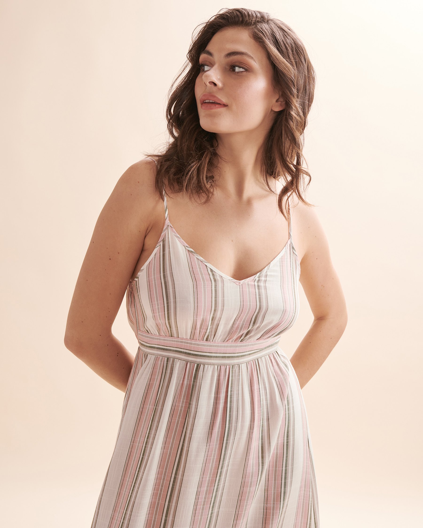TURQUOISE COUTURE Thin Strap Maxi Dress Stripes 02300081 - View6