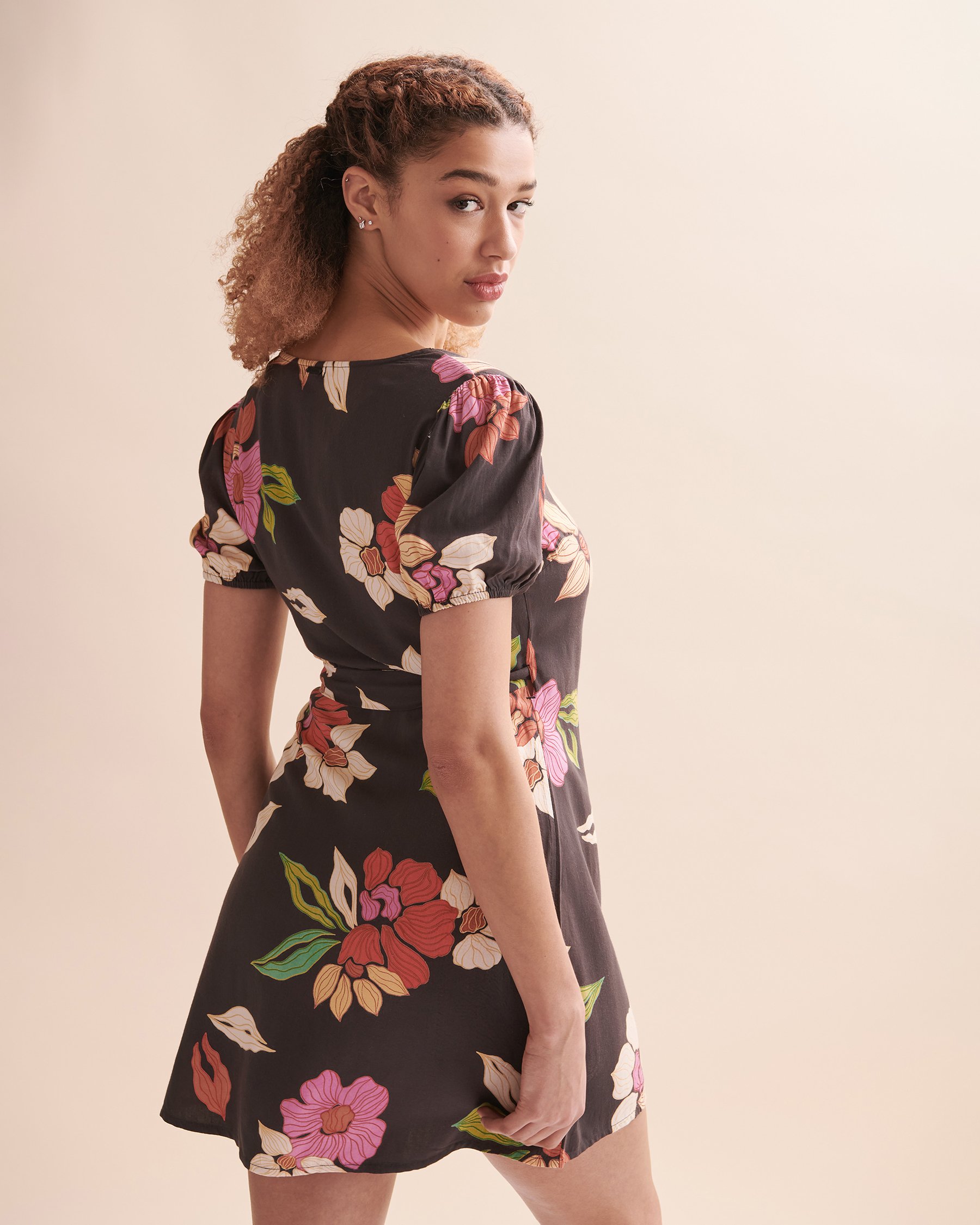 BILLABONG Hot Tropics Mini Wrap Dress Flowers ABJWD00524 - View2