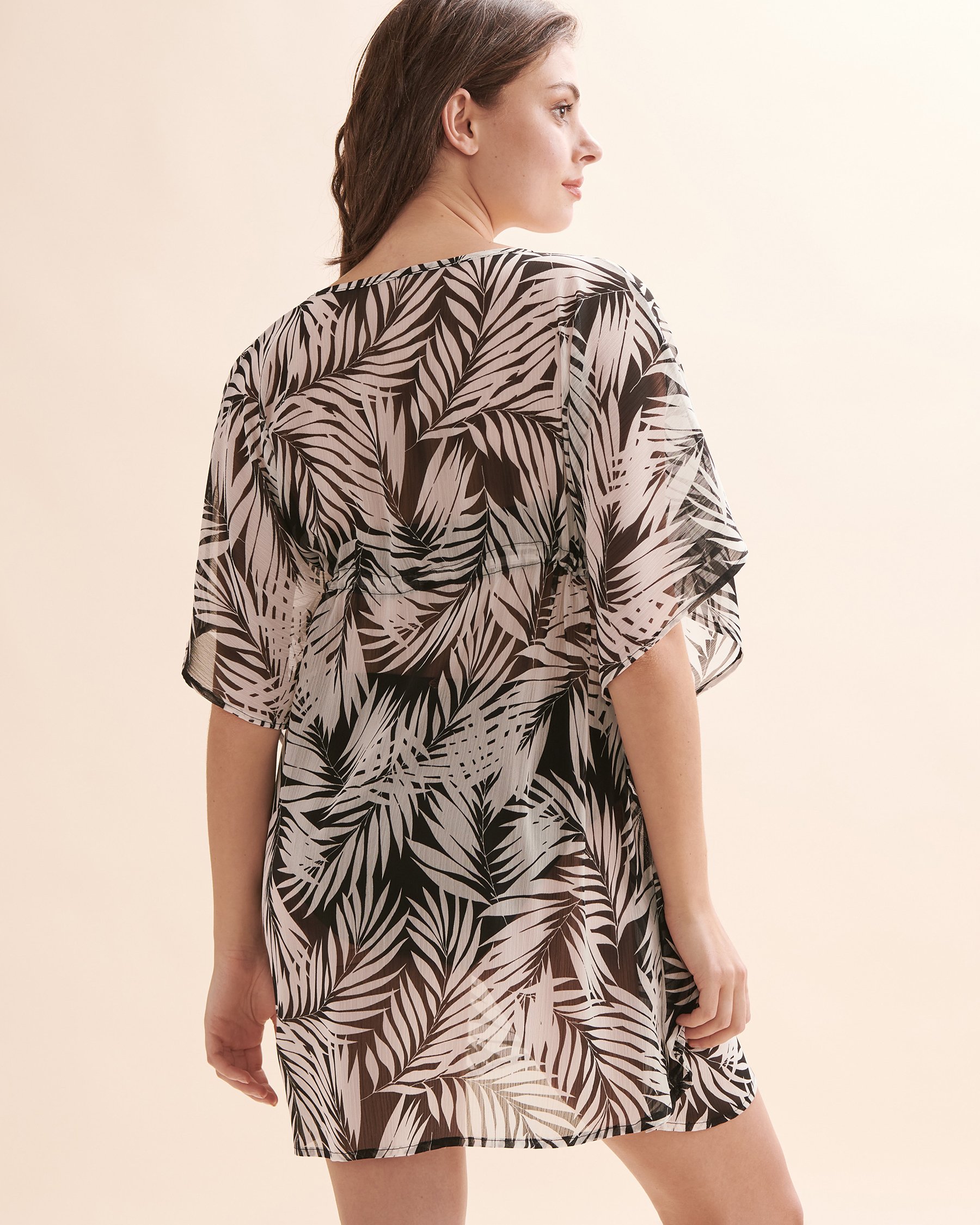 COVER ME Caftan en chiffon Paradise Found Imprimé noir et blanc 23052216 - Voir2
