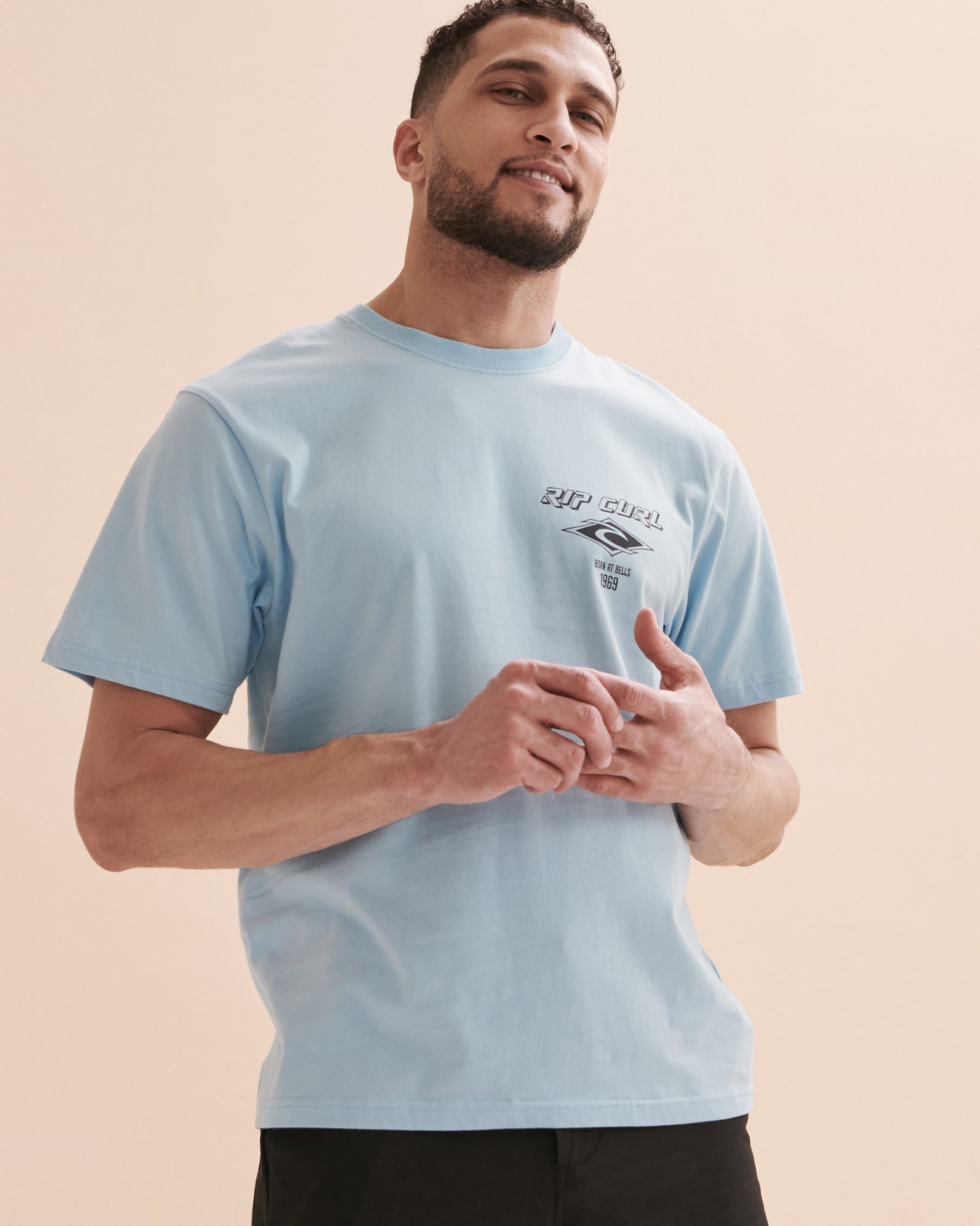 RIP CURL T-shirt Fade Out Icon Bleu CTESS9 - View1
