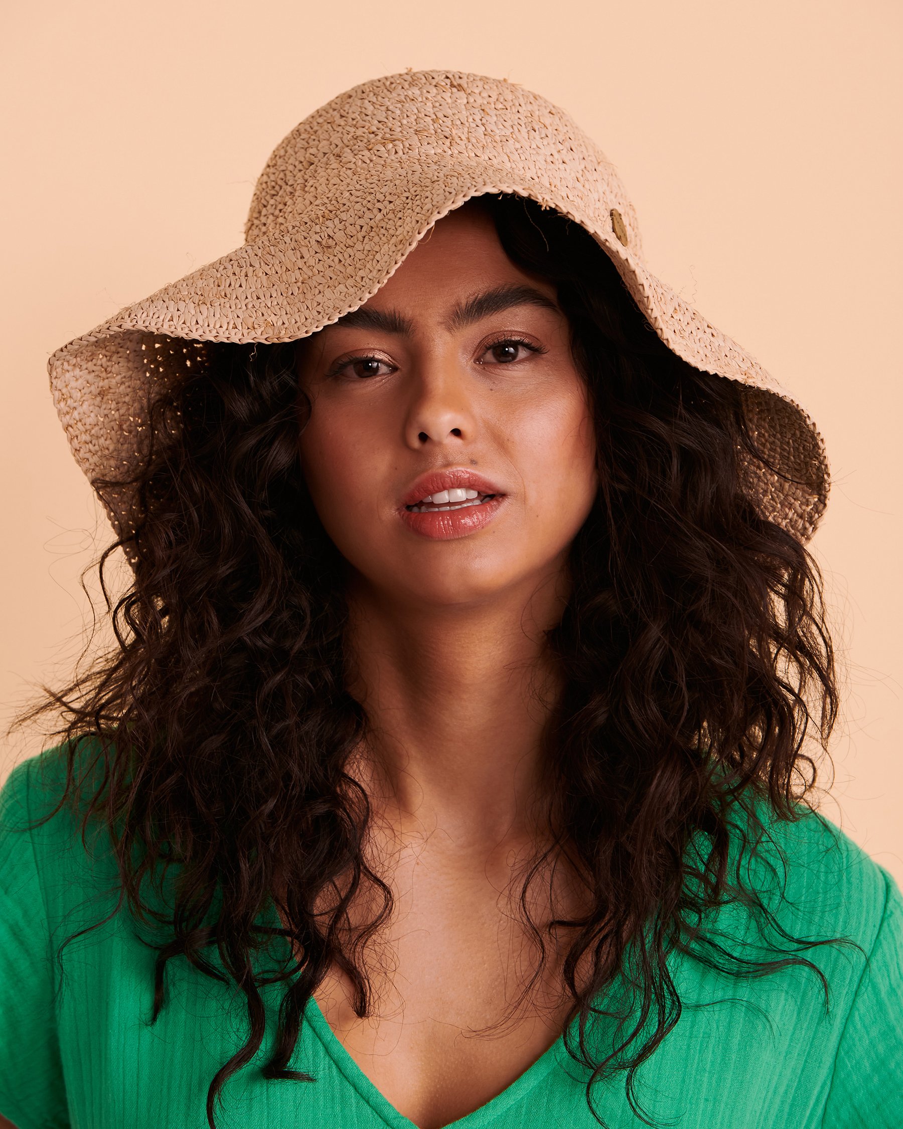 RIP CURL Crochet Straw Bucket Hat Natural GHAIL1 - View1