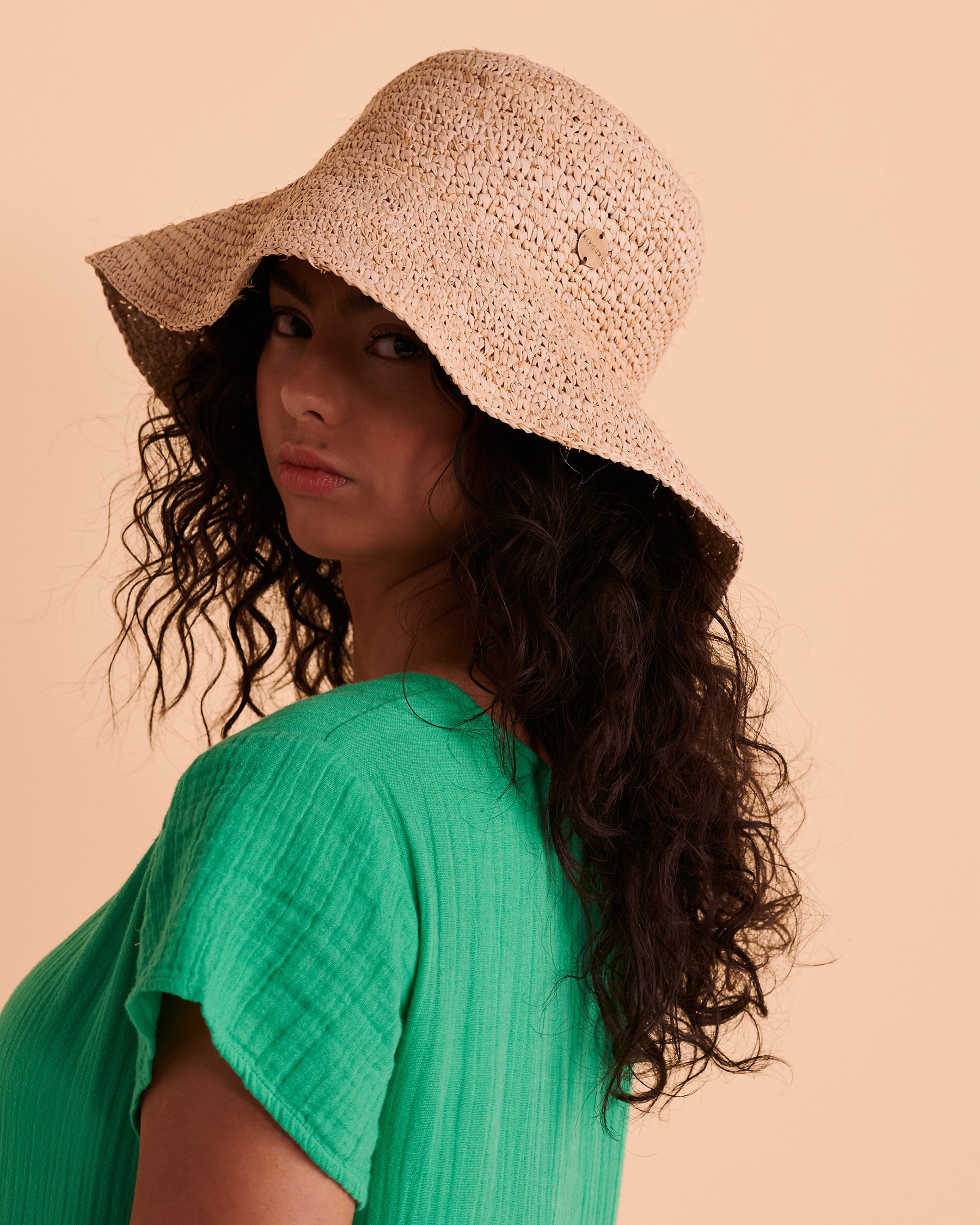 RIP CURL Crochet Straw Bucket Hat Natural GHAIL1 - View2