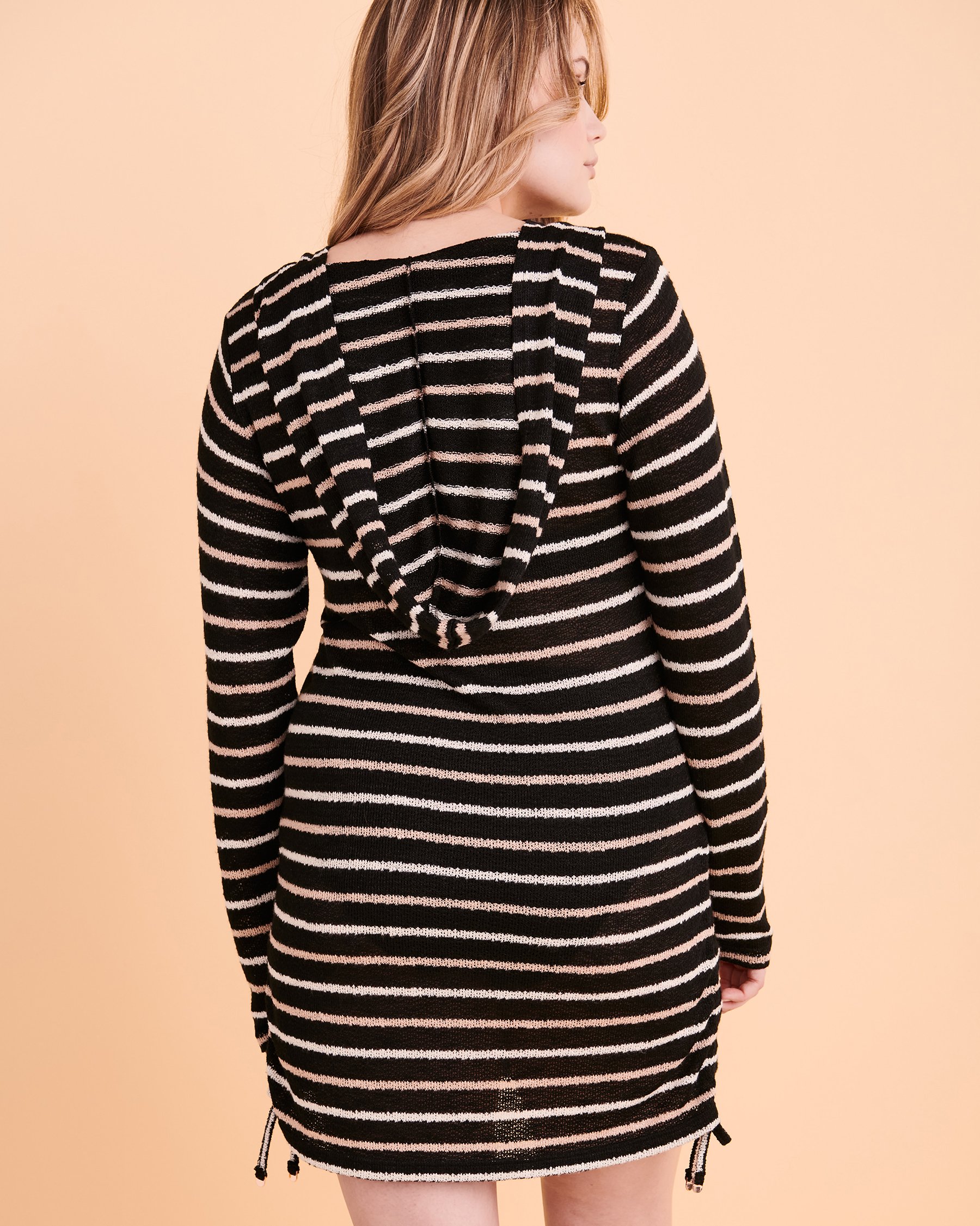 TURQUOISE COUTURE Tricot Hooded Tunic Stripes 02400025 - View2