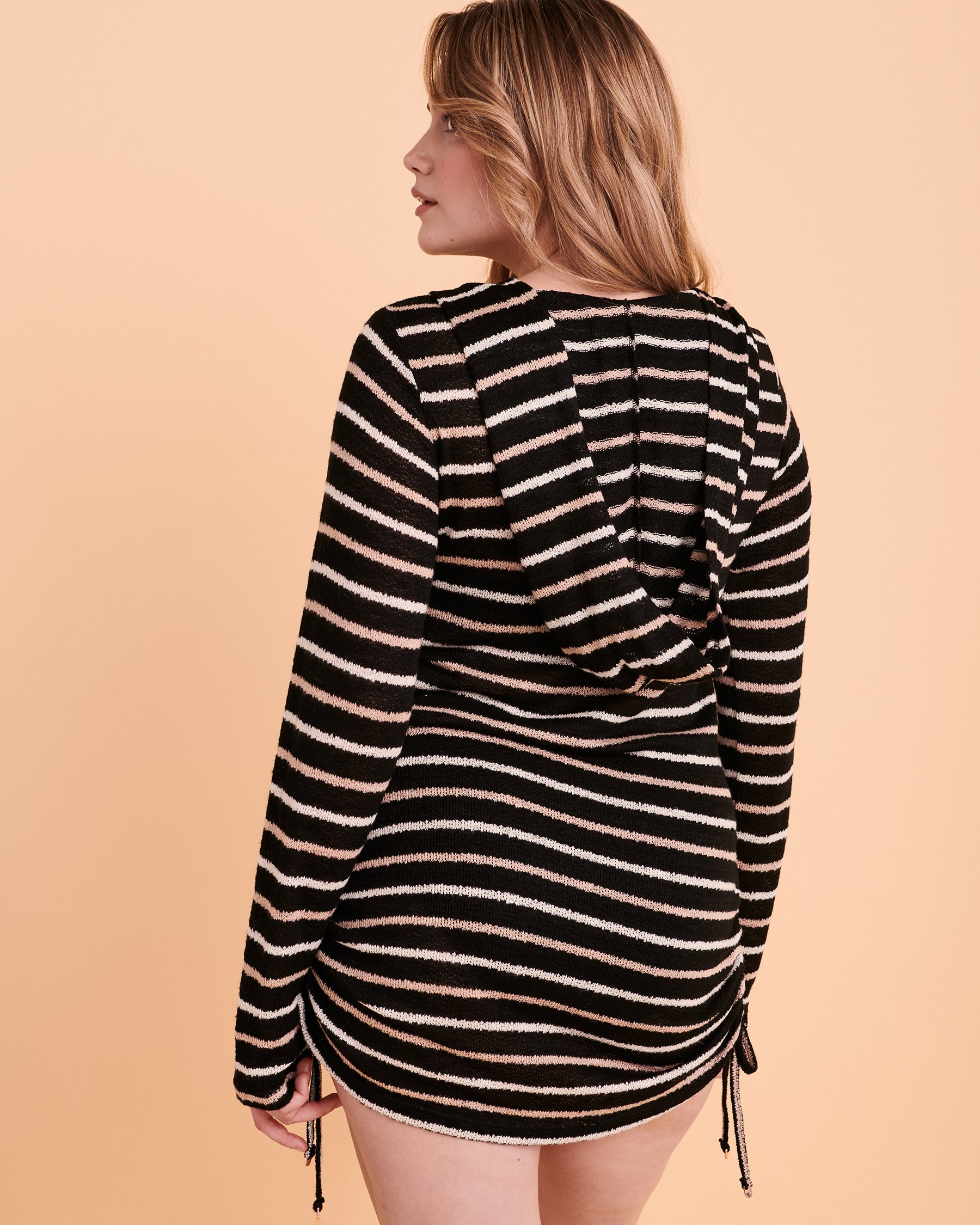 TURQUOISE COUTURE Tricot Hooded Tunic Stripes 02400025 - View4