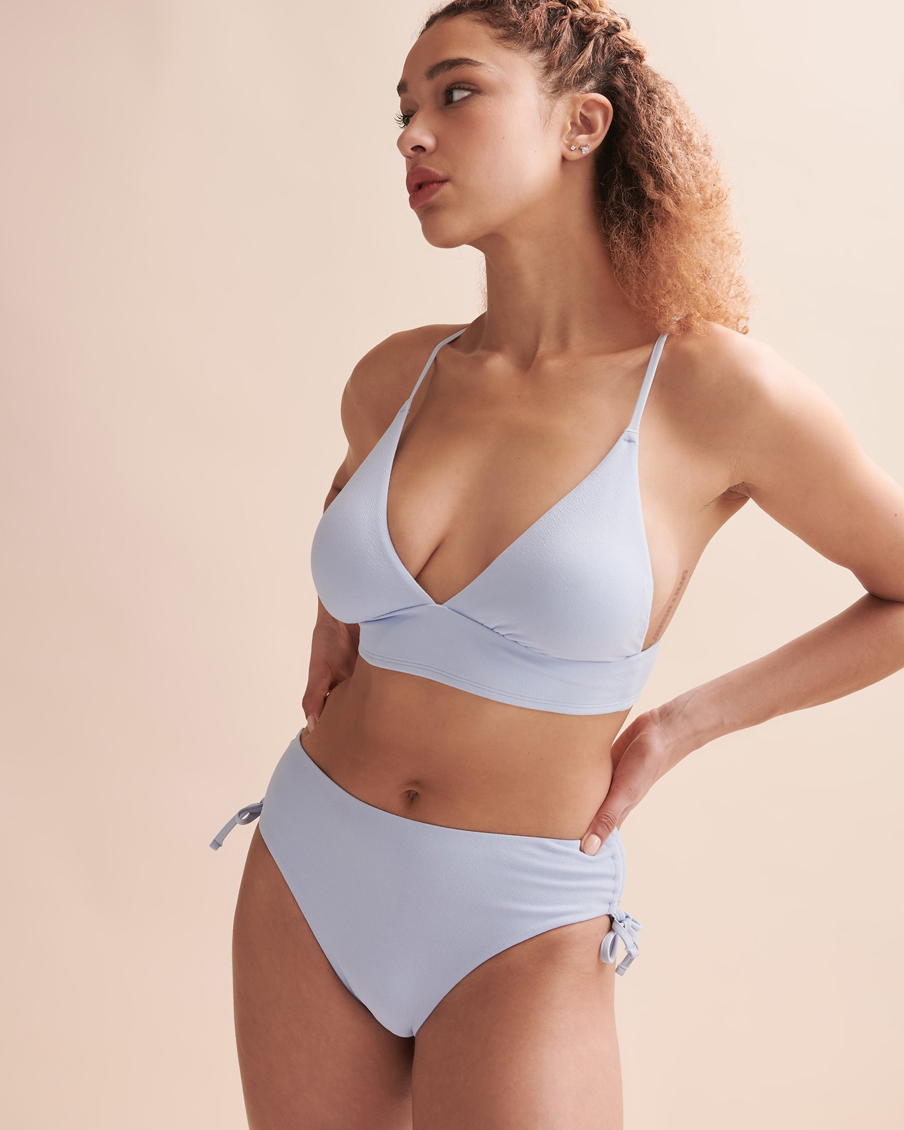 TROPIK Chambray Blue Thong Bikini Bottom Light blue 01300196 - View4