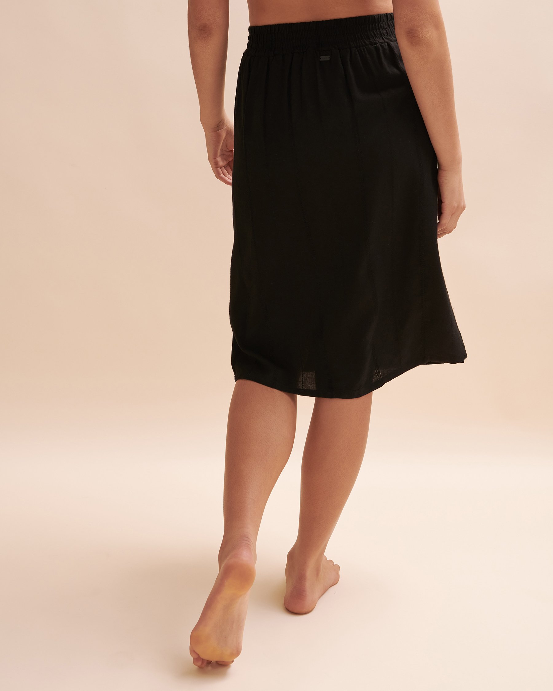 TROPIK Skirt with Buttons Black stripes 02200040 - View2