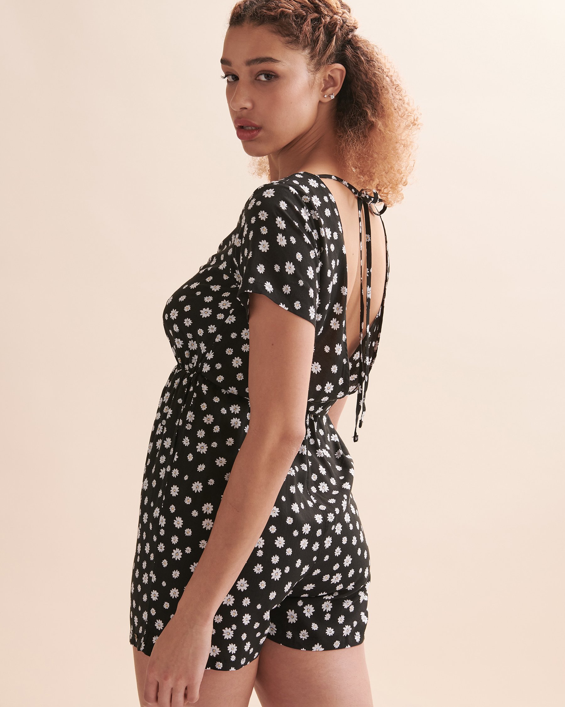 TROPIK Combi-short manches courtes Daisy Marguerite noire 02300085 - Voir4