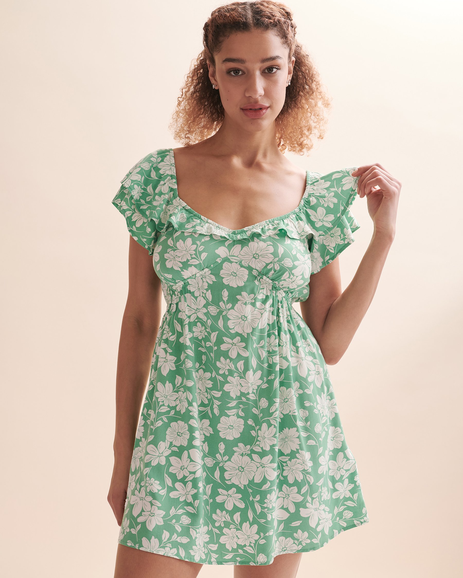 BILLABONG Enchant Me Ruffle Sleeves Mini Dress Floral ABJWD00530 - View2