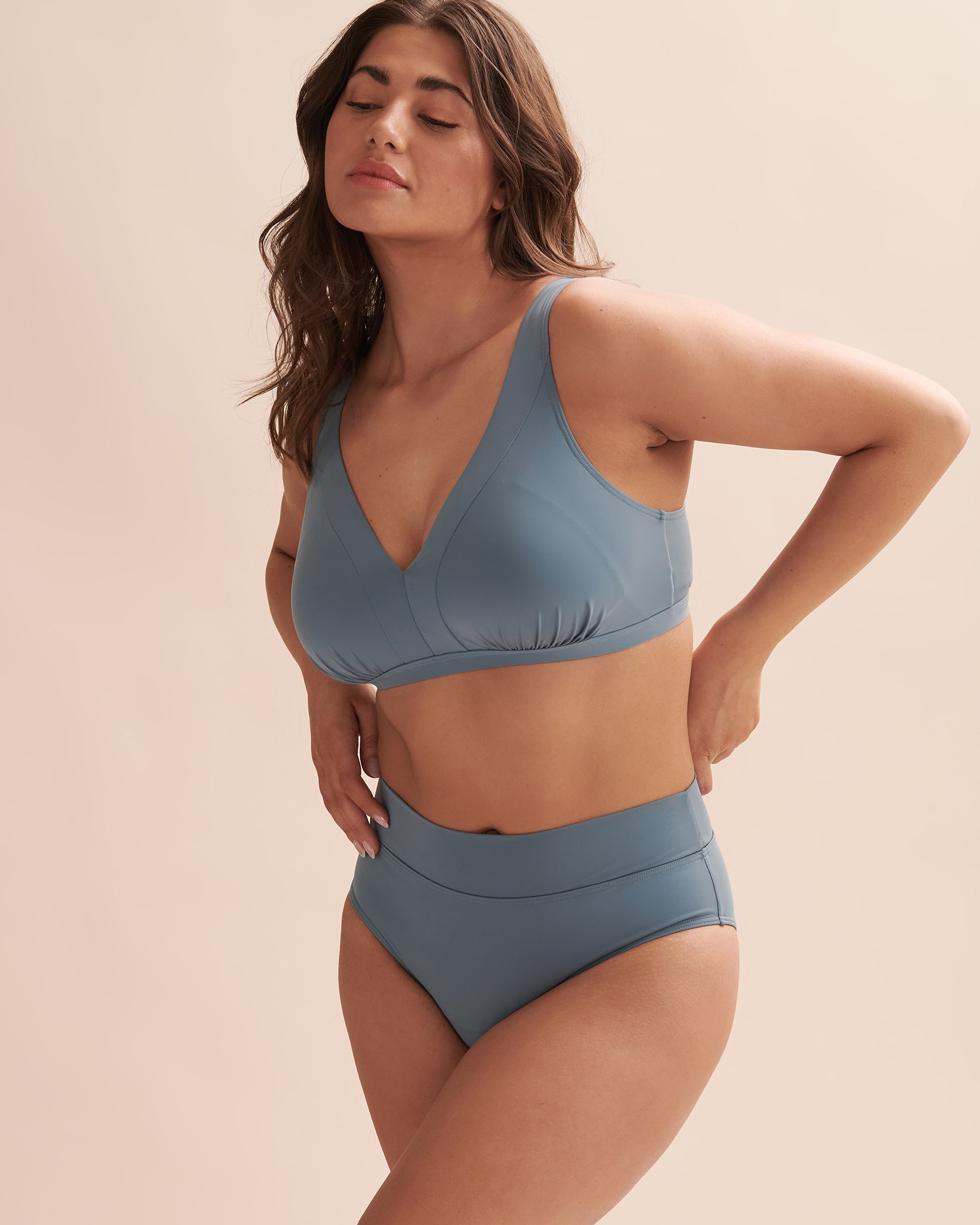 EAU DE SEA Tropical High Waist Bikini Bottom Blue Stone 01300208 - View5