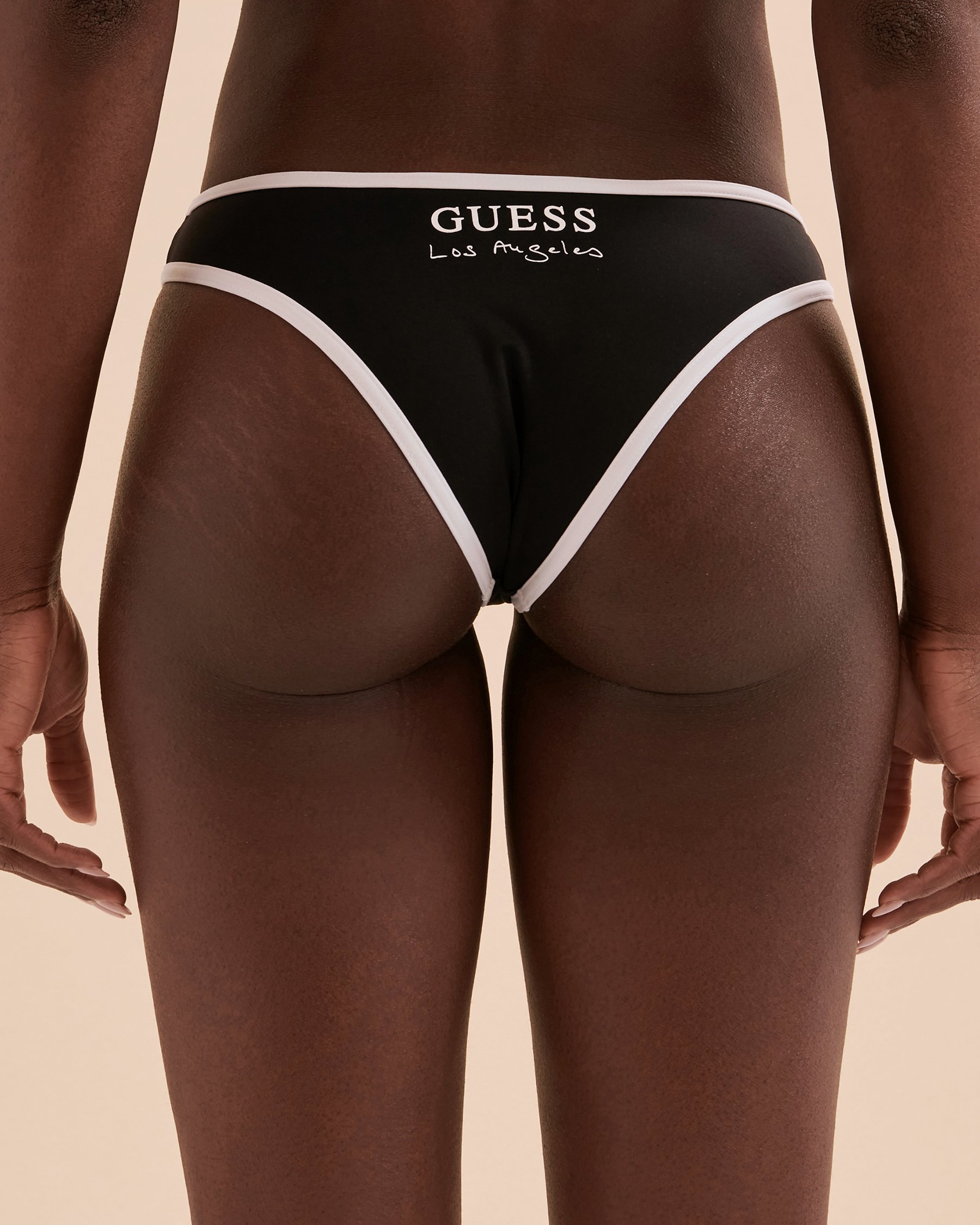 GUESS Sporty Chic High Leg Bikini Bottom Black E3GO17MC043 - View8