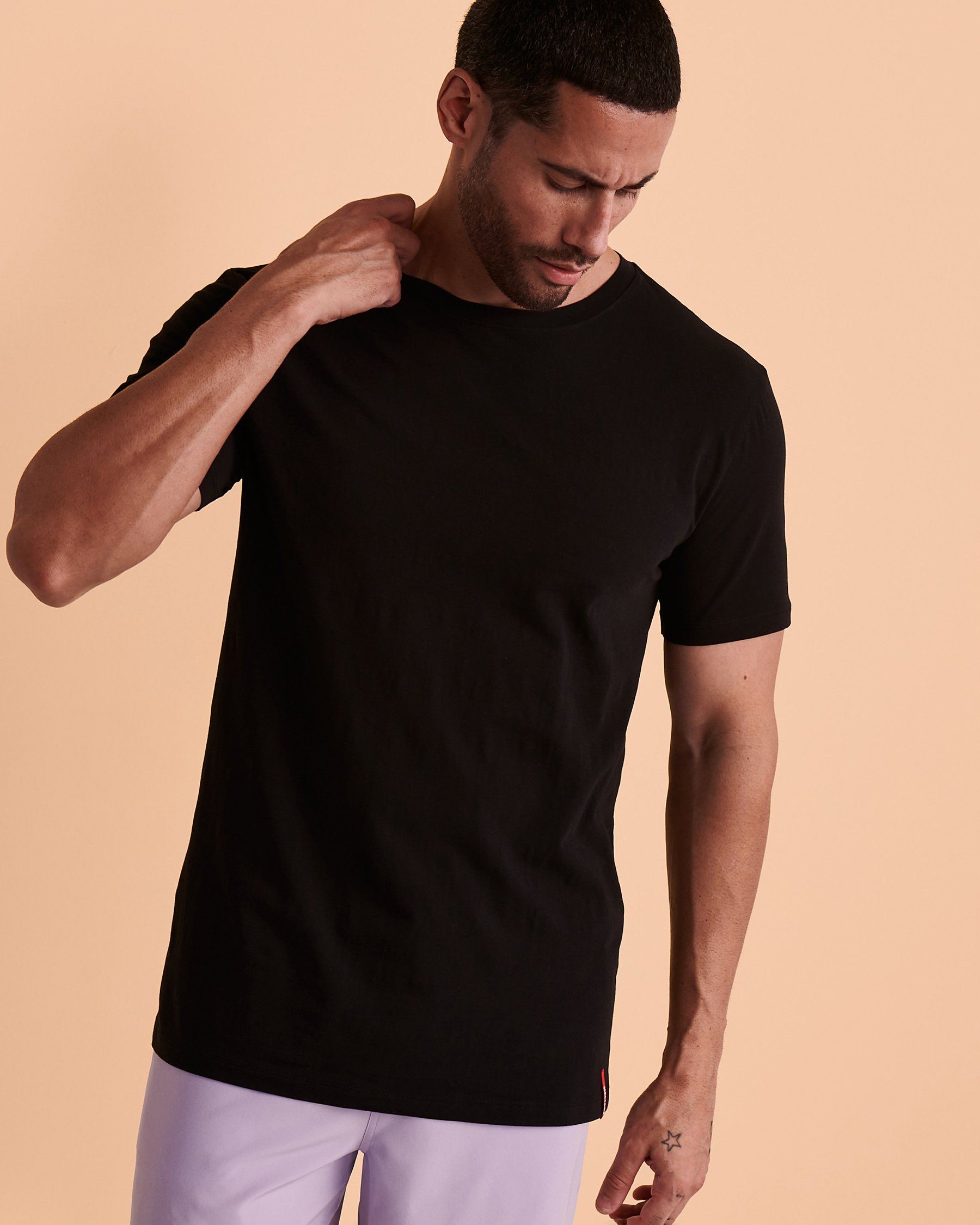 HAMABE Chandail manches courtes classique Noir 04100012 - Voir1