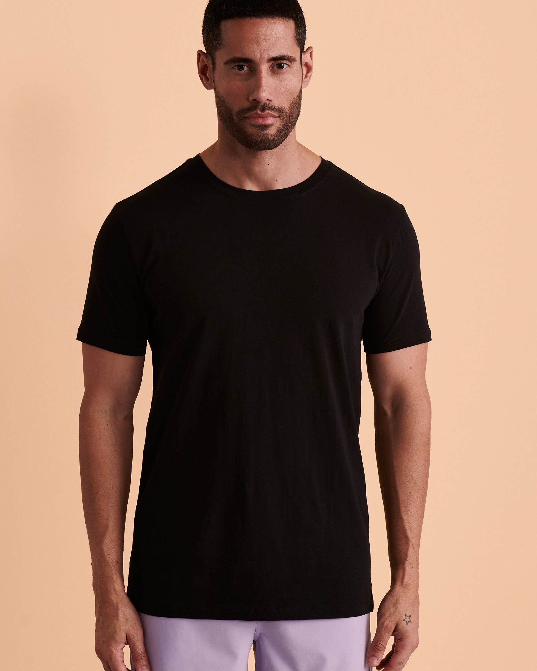 HAMABE Chandail manches courtes classique Noir 04100012 - Voir5