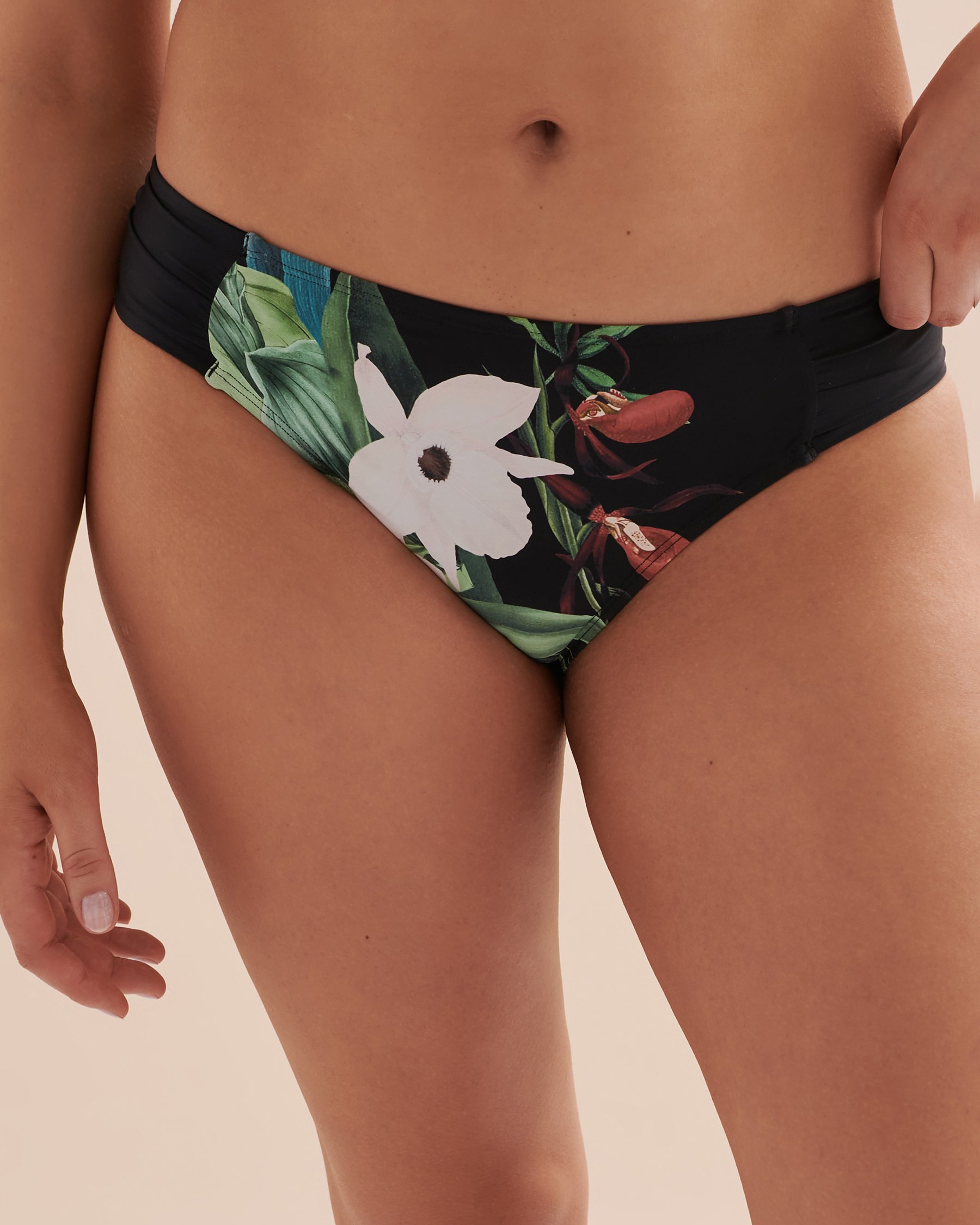 JANTZEN Botanical Beauty Shirred Sides Bikini Bottom Botanical print JZ22033H - View1