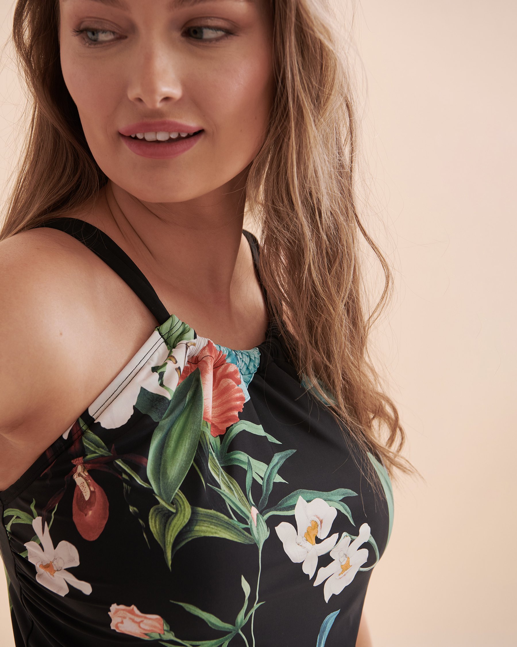 JANTZEN Botanical Beauty Audrey Drape Tankini Top Botanical print JZ22034T - View5